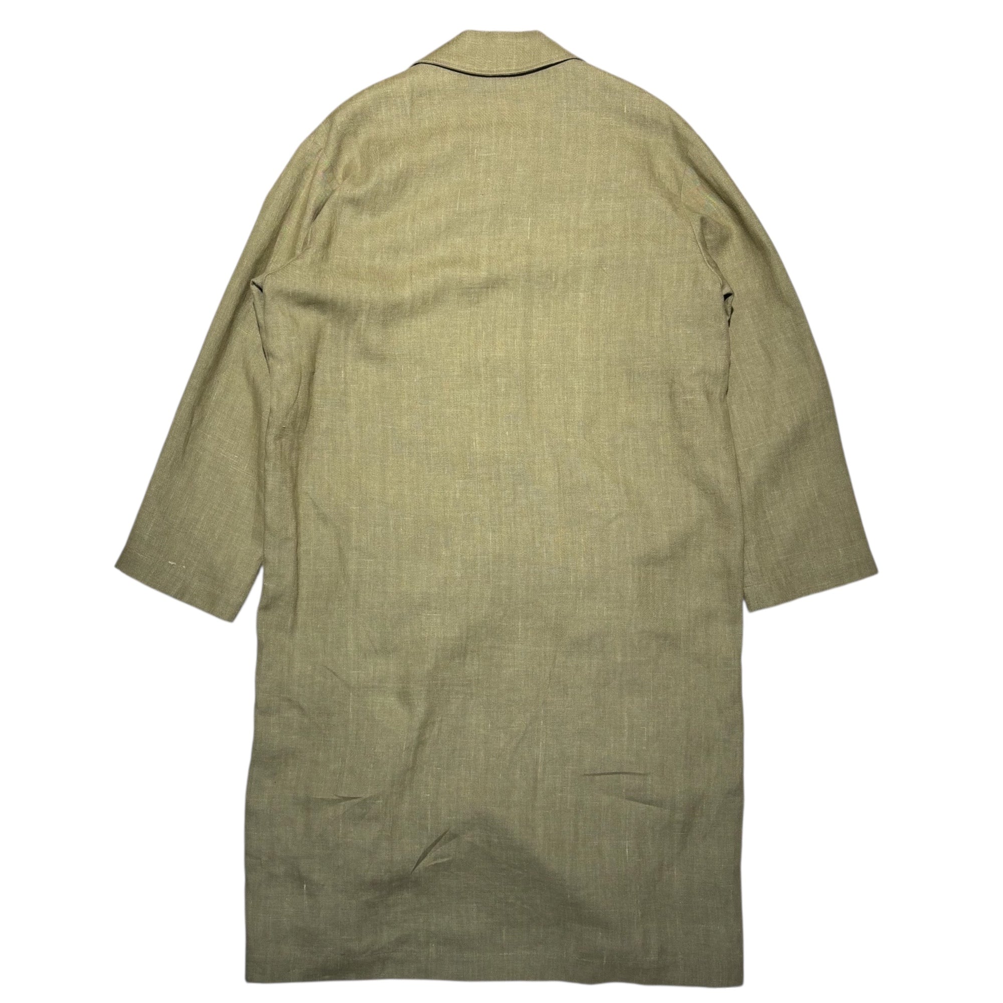 NAMACHEKO(ナマチェコ) Linen Cotton Stand Collar Coat リネン コットン ステンカラー コート XS オリーブ