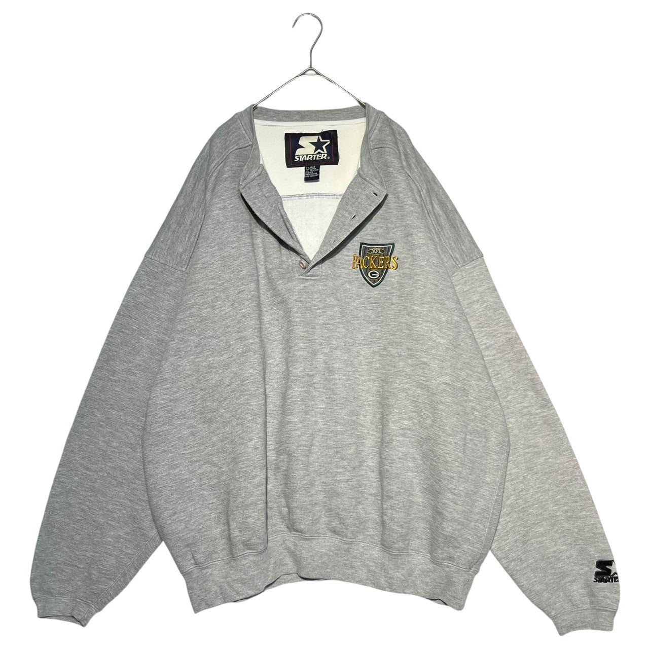 STARTER(スターター) 90's NFL PACKERS henry neck sweatshirt ヘンリーネックスウェット 90年代 XL グレー