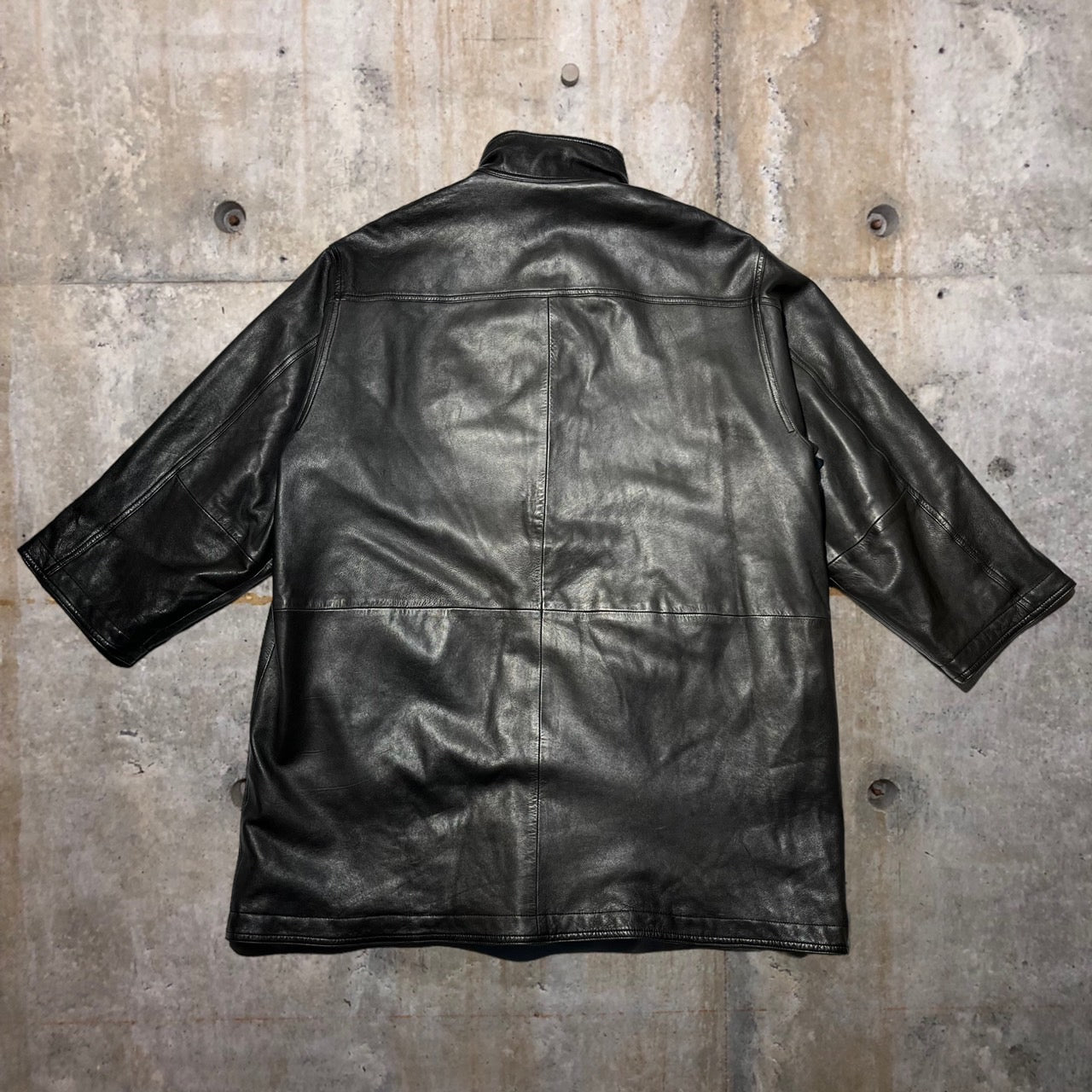 i.s. ISSEY MIYAKE(アイエスイッセイミヤケ) 88's ”is”logo reversible leather coat/リバーシブルレザーコート RQ63038 9(XLサイズ程度) ブラック IS TSUMORI CHISATO DESIGN