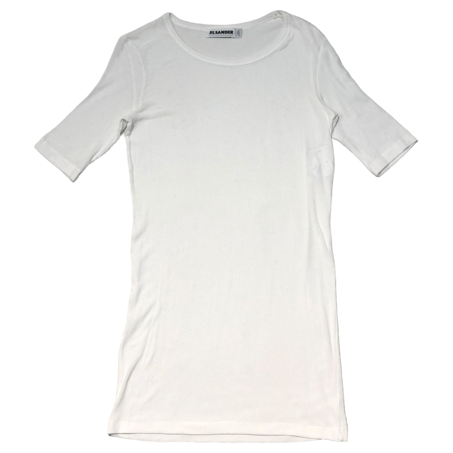 JIL SANDER(ジルサンダー) 11SS Cotton rib cut and sew コットン リブ カットソー 20111W00193 S ホワイト ラフシモンズ期 Tシャツ