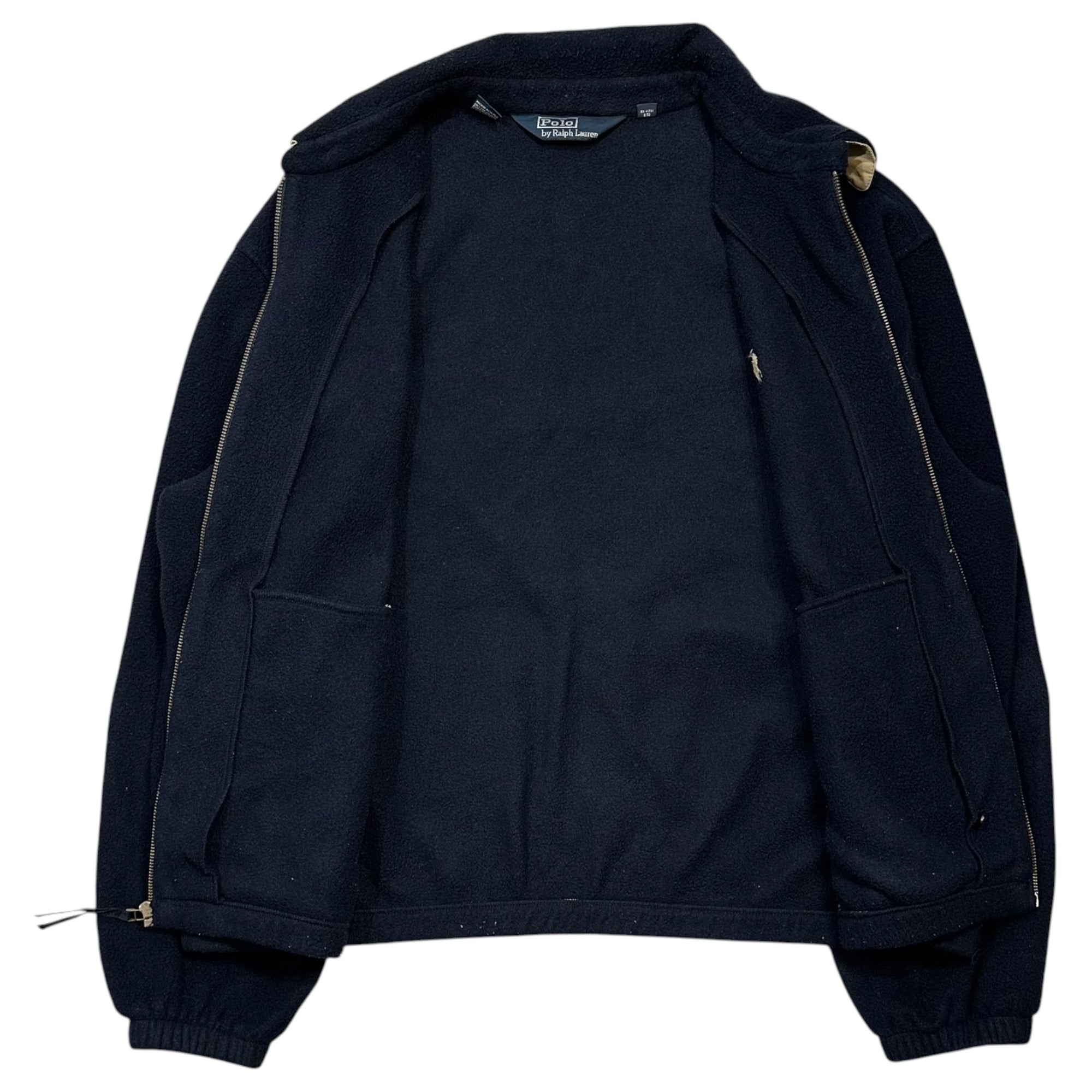 POLO RALPH LAUREN(ポロラルフローレン) 1990's POLARTEC Fleece Harrington jacket フリース スイングトップ XXL ネイビー 90年代 三角タグ ジャケット