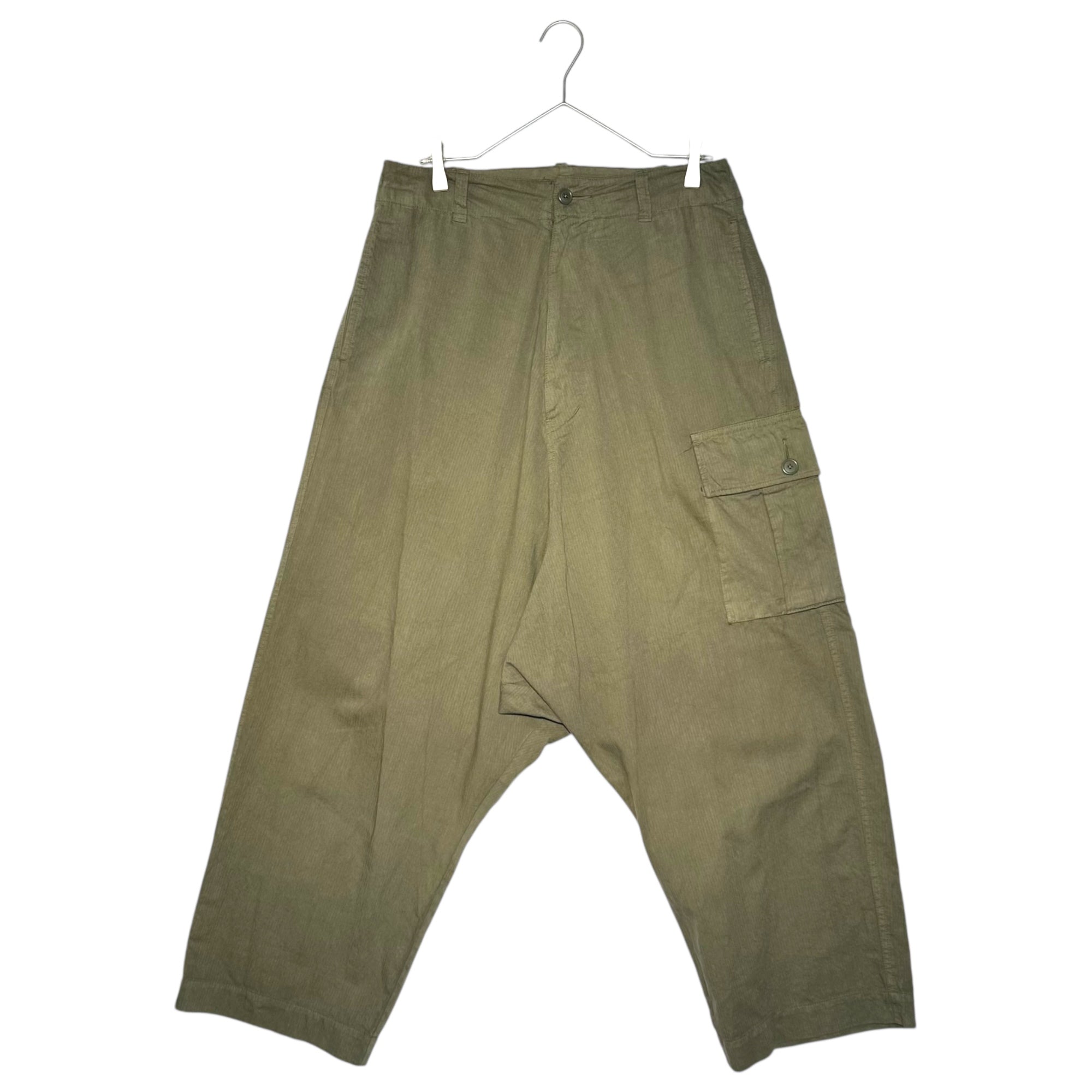 YOHJI YAMAMOTO POUR HOMME(ヨウジヤマモトプールオム) Cotton linen wide sarouel cargo pants コットン リネン ワイド サルエル カーゴパンツ HO-P55-057 3(L程度) カーキ