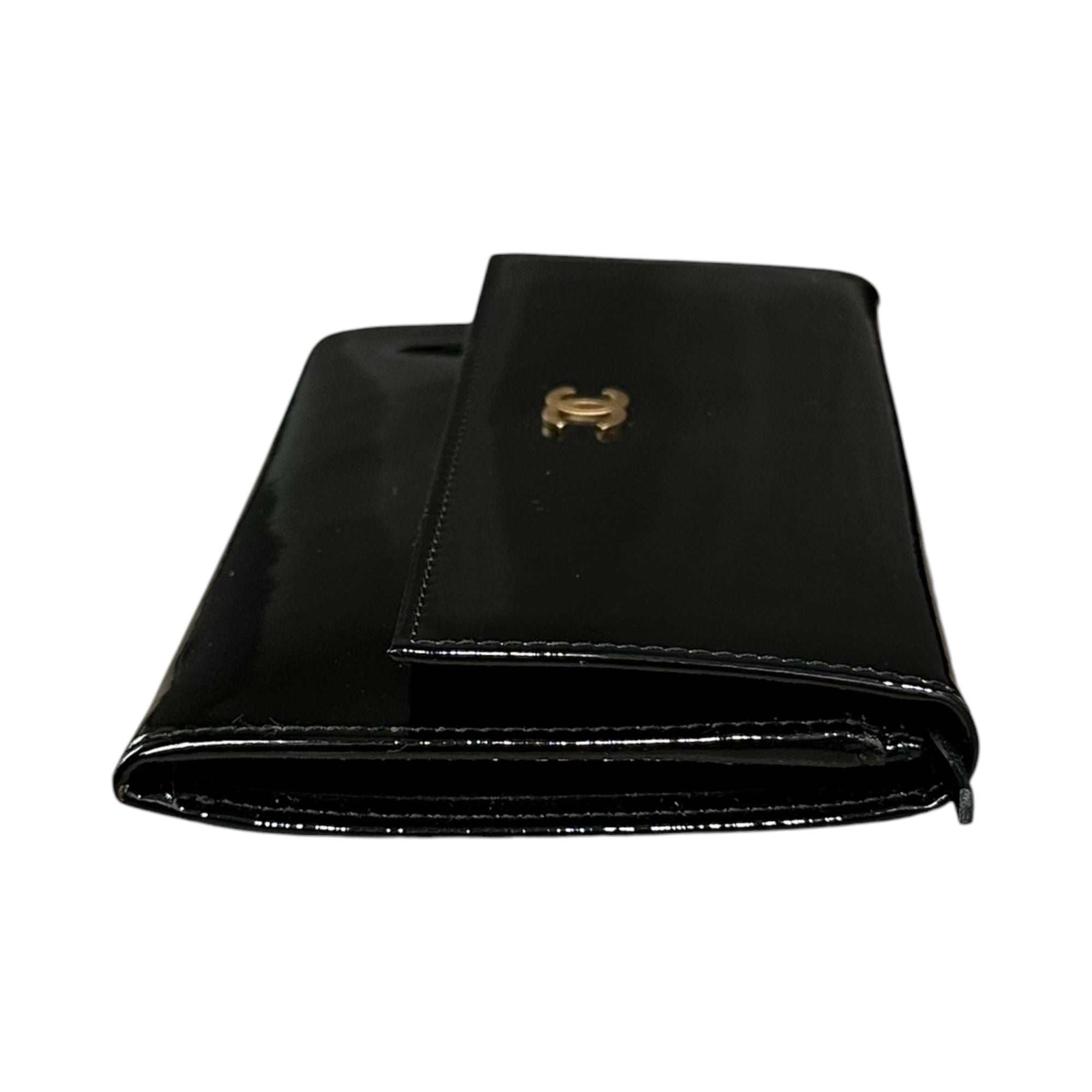CHANEL(シャネル) 2000's CC Logo Patent Leather Flap Wallet ココマーク パテントレザー フラップ ウォレット ブラック 600万台 財布