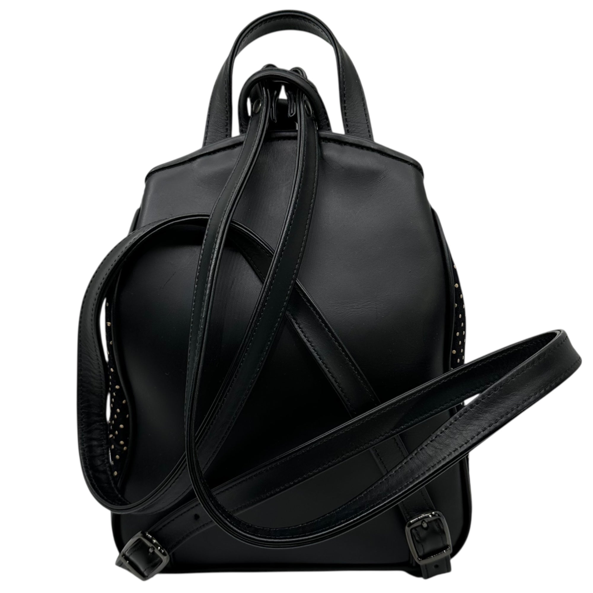 INDENYA(印傳屋) Deer Skin Dot Pattern Mini Backpack 鹿革 ドット柄 ミニ リュック ブラック INDEN ディアスキン バッグ レザー 本革