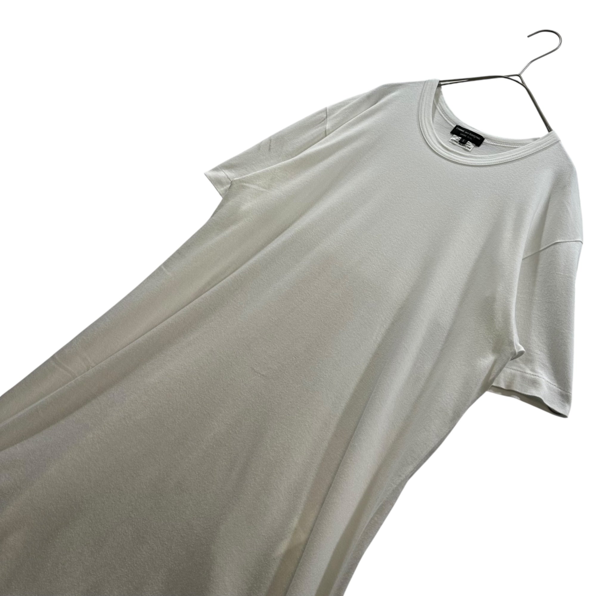 COMME des GARCONS HOMME PLUS(コムデギャルソンオムプリュス) 2018SS Long-Silhouette T-Shirt with Back Slit Detail バックスリット 切替 ロング シルエット Tシャツ PA-T015 S ホワイト×ベージュ AD2017