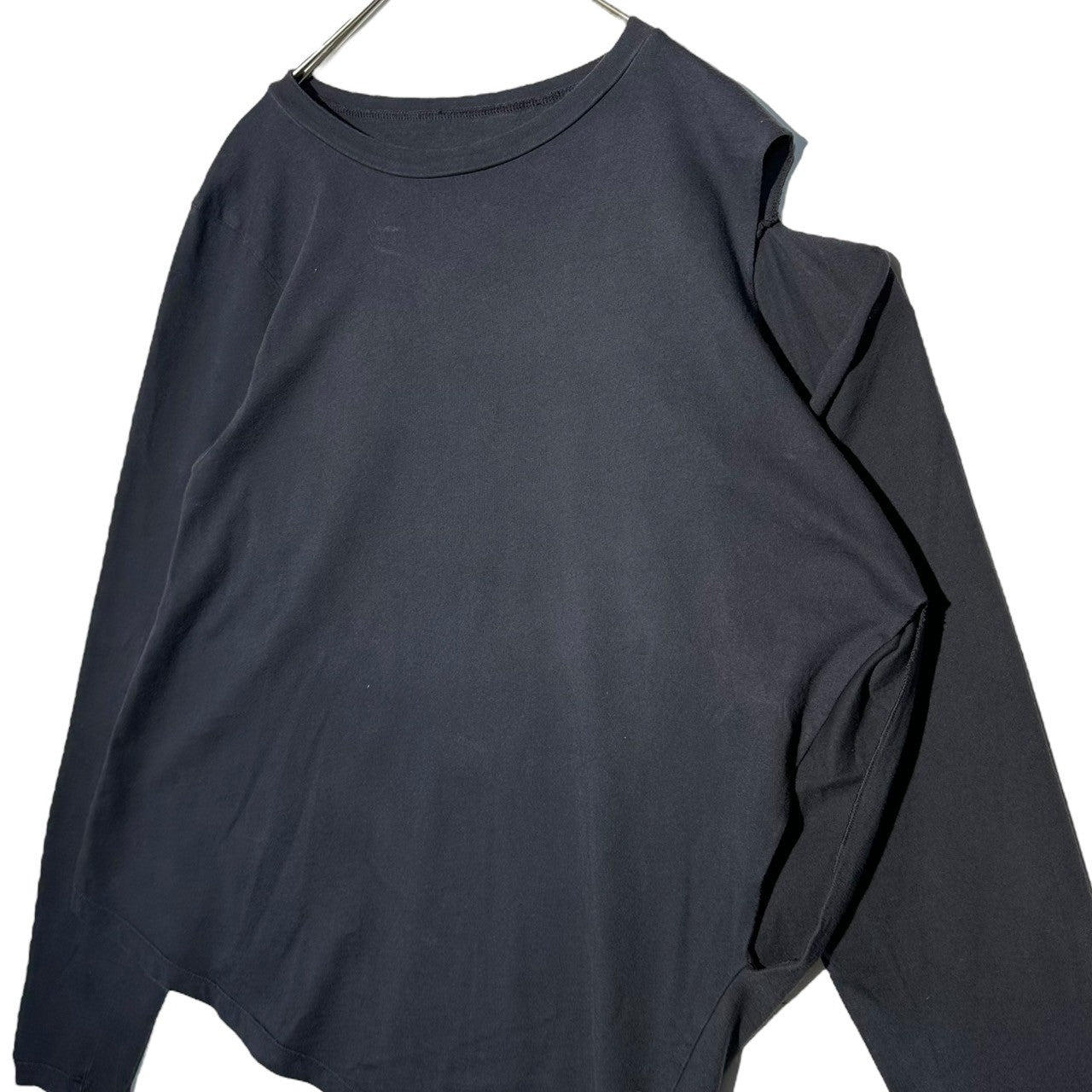 Maison Martin Margiela(メゾン マルタンマルジェラ) 00's Archive Asymmetrical Side-Open S/S T-Shirt アーカイブ アシンメトリー サイドオープン 半袖 Tシャツ XL ネイビー 白タグ