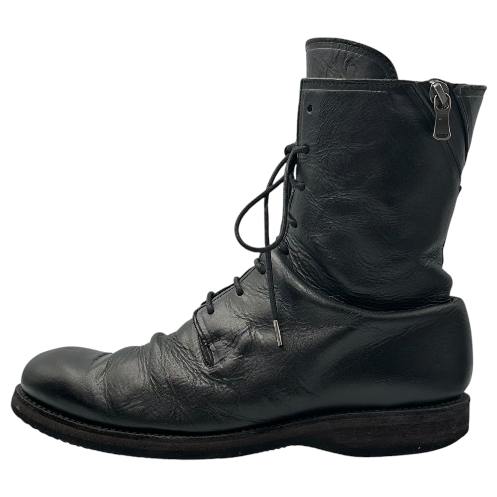 The Viridi-anne(ザヴィリディアン) 14AW 表裏一体/INDIVISIBLE Spiral Zip Boots スパイラル ジップ ブーツ VI-2302-09 2(M程度) ブラック ソール張替え済