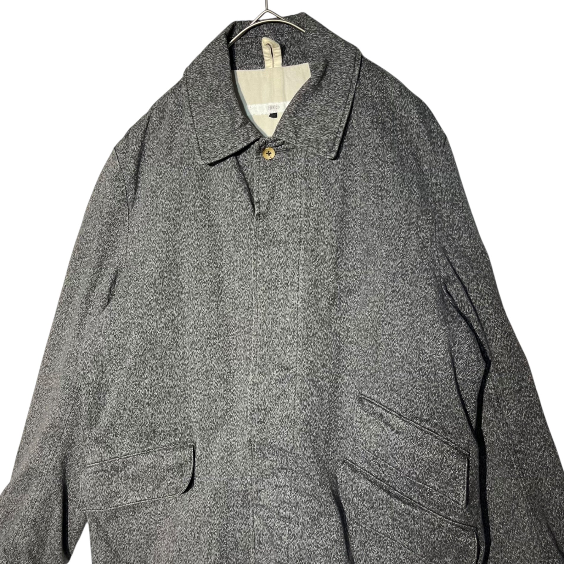 Hexico(ヘキシコ) Stand Fall Collar Short Coat スタンド フォール カラー ショート コート 記載無 グレー 日本製