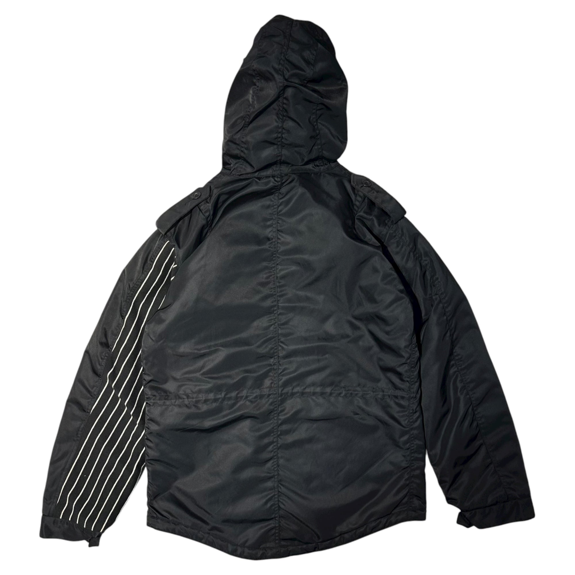 RESONATE GOODENOUGH(リゾネイトグッドイナフ) N-3B Sleeve Stripe Knit Panel Military Jacket 袖 ストライプ ニット 切替 ミリタリー ジャケット RO-0411 L ブラック