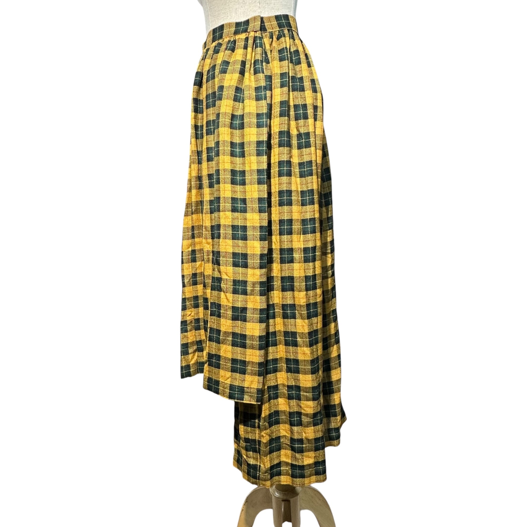 tricot COMME des GARCONS(トリココムデギャルソン) 97AW Vintage Check Pleated Long Skirt Pants ヴィンテージ チェック プリーツ ロング スカート パンツ TP-10004M M マスタード×グリーン×レッド AD1997