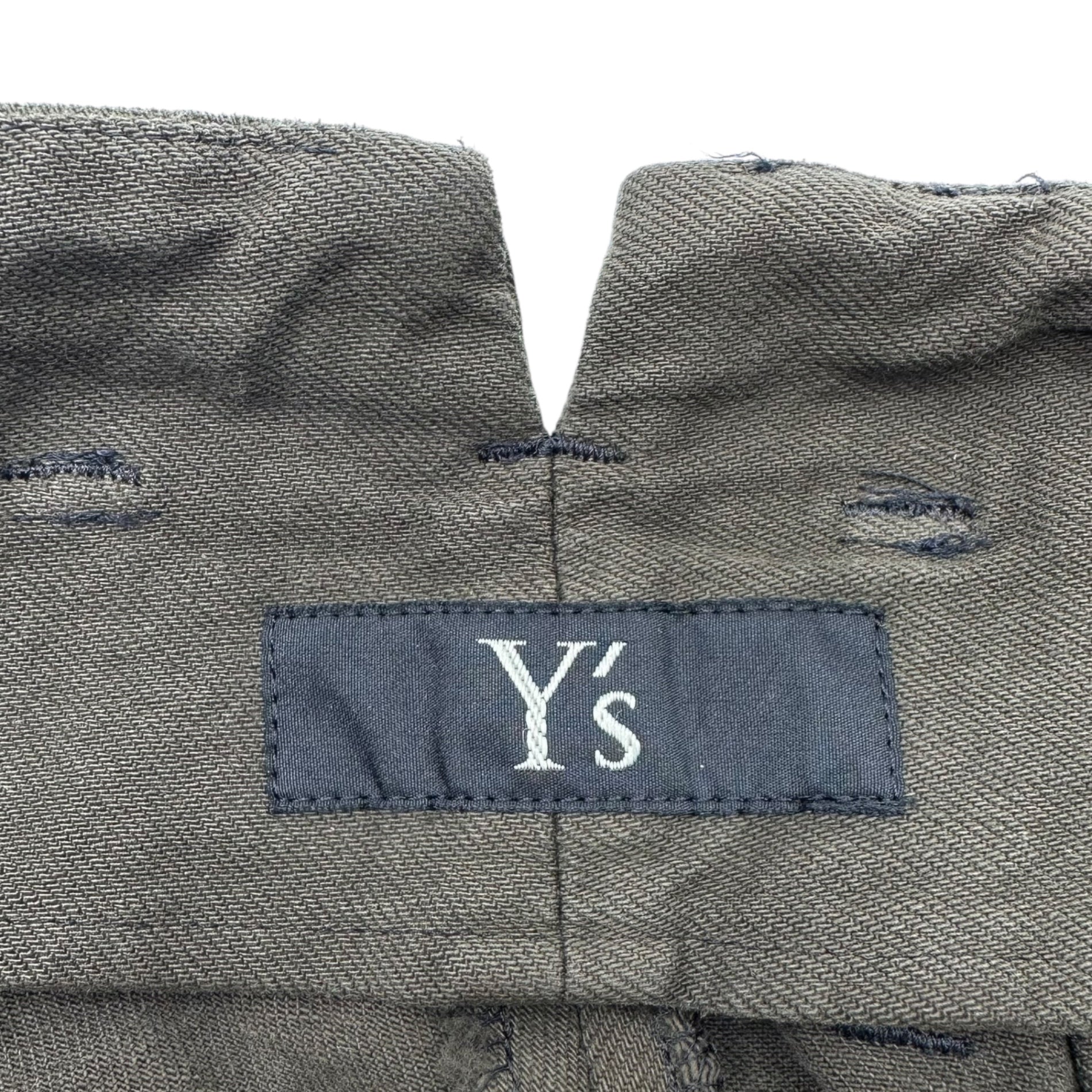 Y's(ワイズ) 20AW Hem denim switching belted long skirt 裾 デニム 切替 ベルテッド ロング スカート YM-S01-027 2(M) カーキ×インディゴ