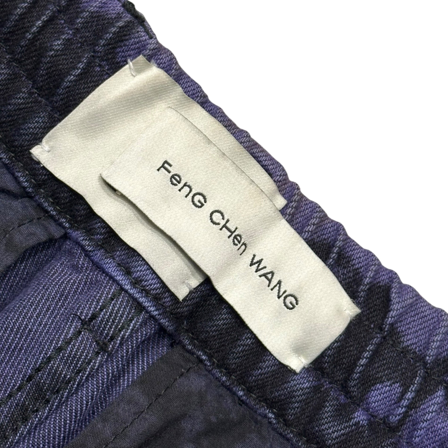 Feng Chen Wang(フェンチェンワン) TIE DYE DENIM JACKET & TECHNICAL CARGO PANTS タイダイ デニム ジャケット  & テクニカル カーゴ パンツ FF12JAC127 FF12TRO509 S パープル×ブラック セットアップ 上下セット