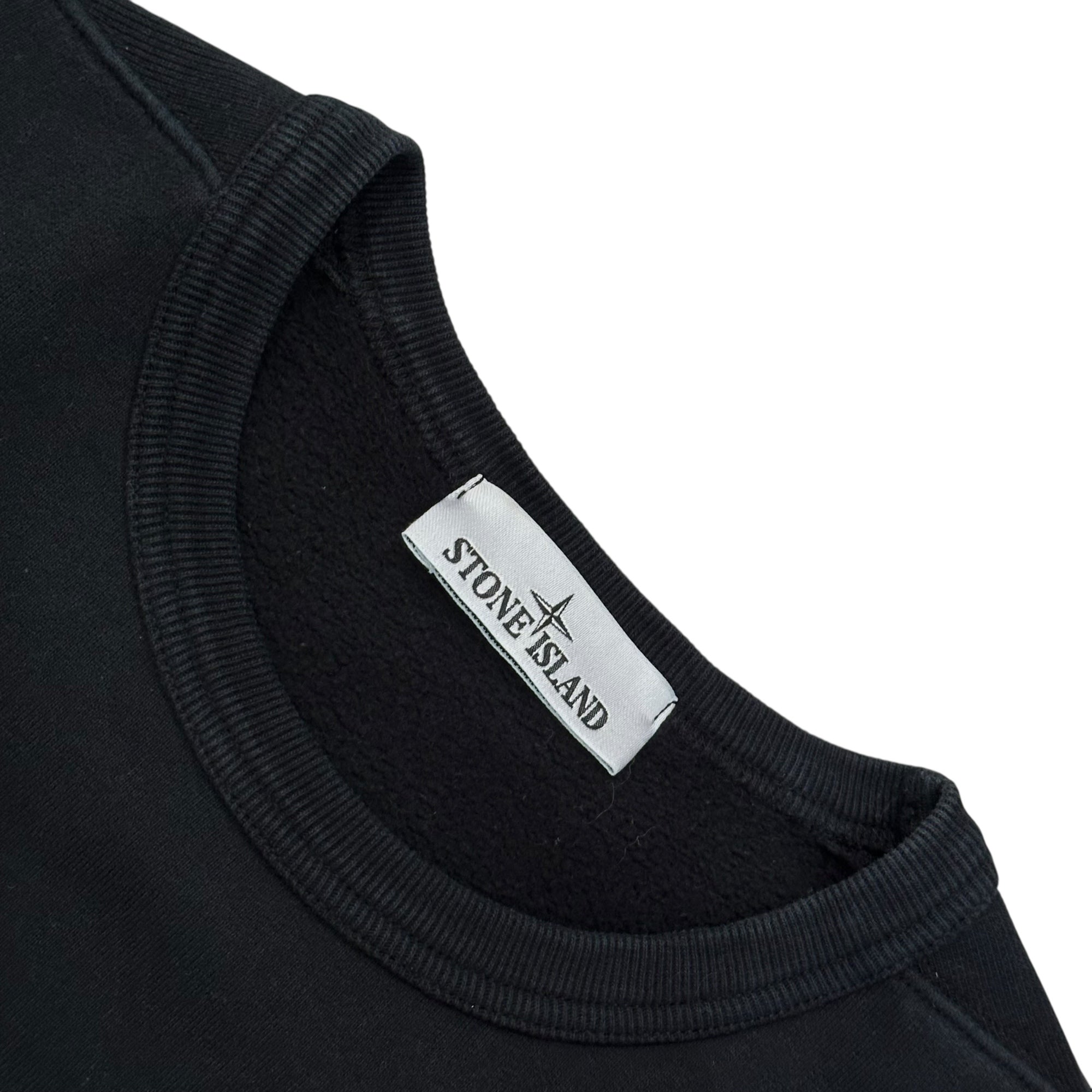 STONE ISLAND(ストーンアイランド) 24AW Brushed Organic Cotton Fleece Sweatshirt オーガニック コットン フリース スウェット 811562420 M ブラック