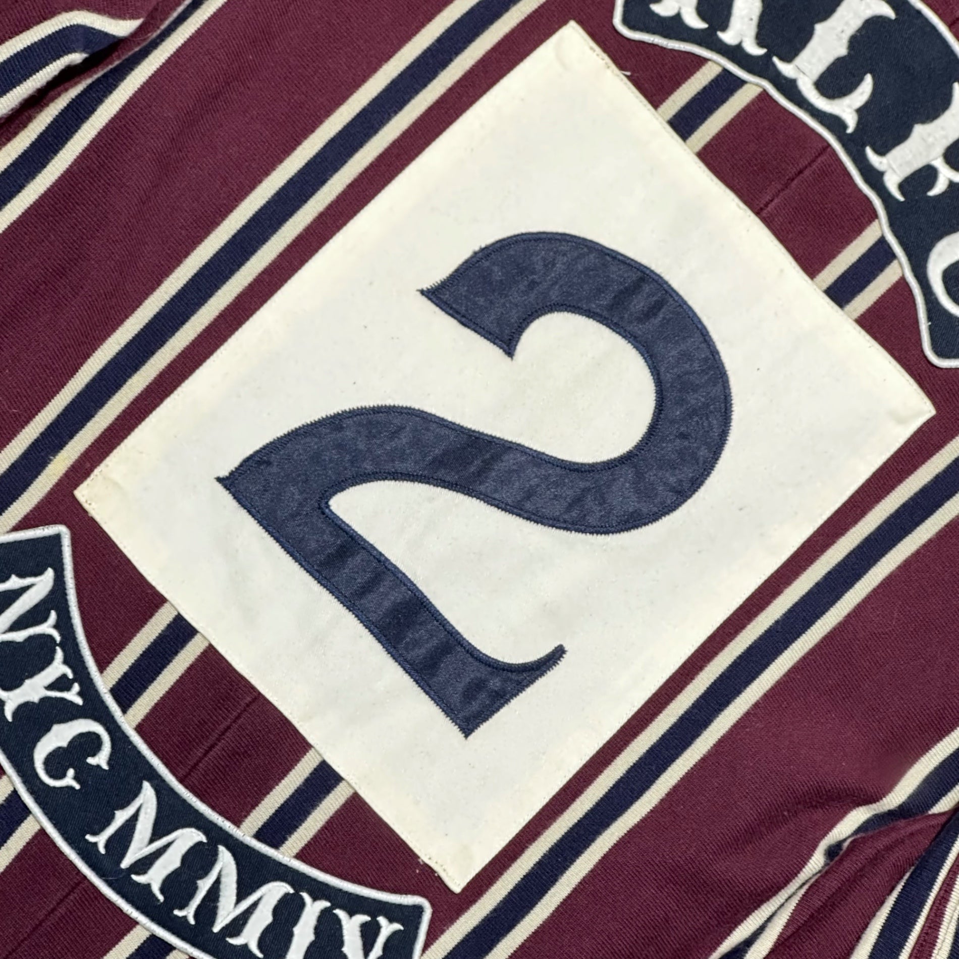 RALPH LAUREN RUGBY(ラルフローレンラグビー) Logo Patch Stripe 3B Blazer ロゴ ワッペン ストライプ 3B ブレザー M ボルドー テーラード ジャケット