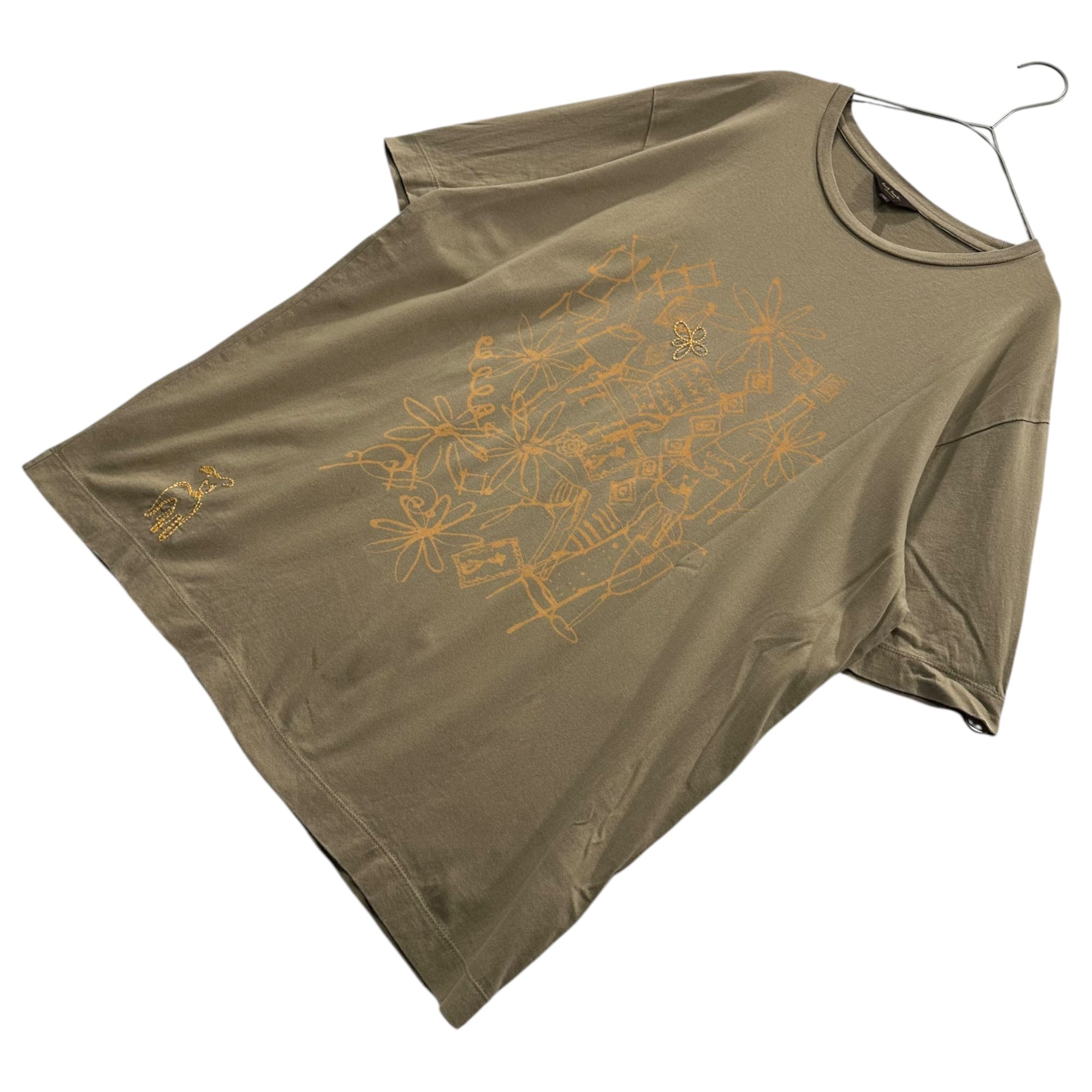 PAUL SMITH COLLECTION(ポールスミスコレクション) Manner House Scribbles Embroidery T-Shirt マナー ハウス スクリブルズ エンブロイダリー  Tシャツ 144311 300 Xl ベージュ 参考定価¥26,400