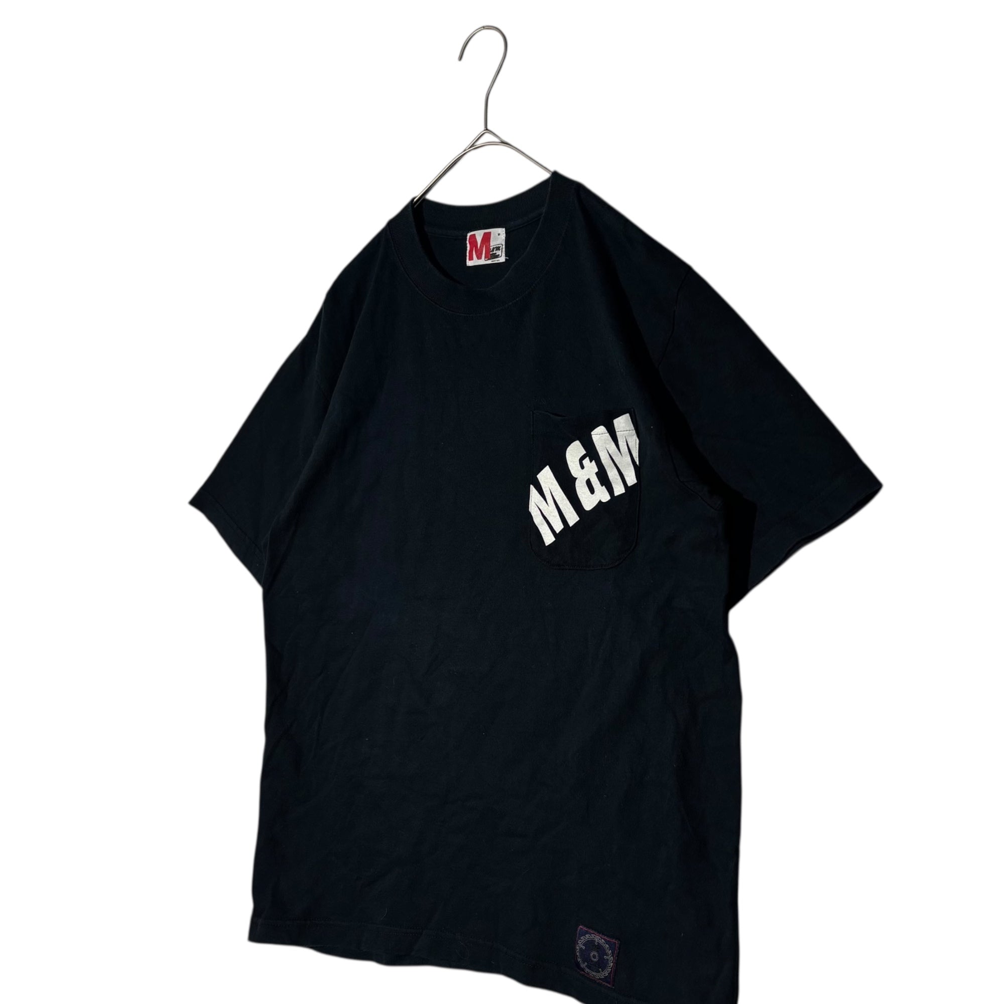 M&M(エム&エム) 00's Pocket Logo Print T-Shirt ポケット ロゴ プリント Ｔシャツ M ブラック