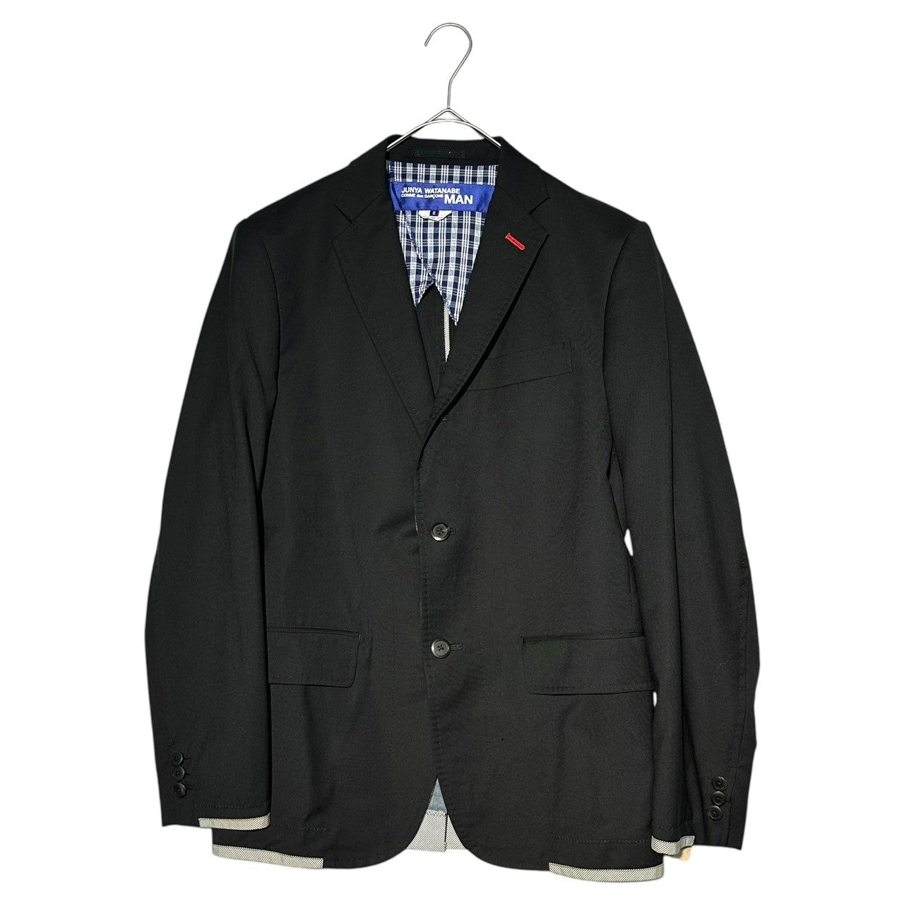 COMME des GARCONS JUNYA WATANABE MAN(コムデギャルソンジュンヤワタナベマン) 13SS Lined Design Tailored Jacket & Cinch-back tapered slacks 裏地 デザイン テーラード ジャケット & シンチバック テーパード スラックス セットアップ WK-J015 WK-P015 S ブラック AD2012