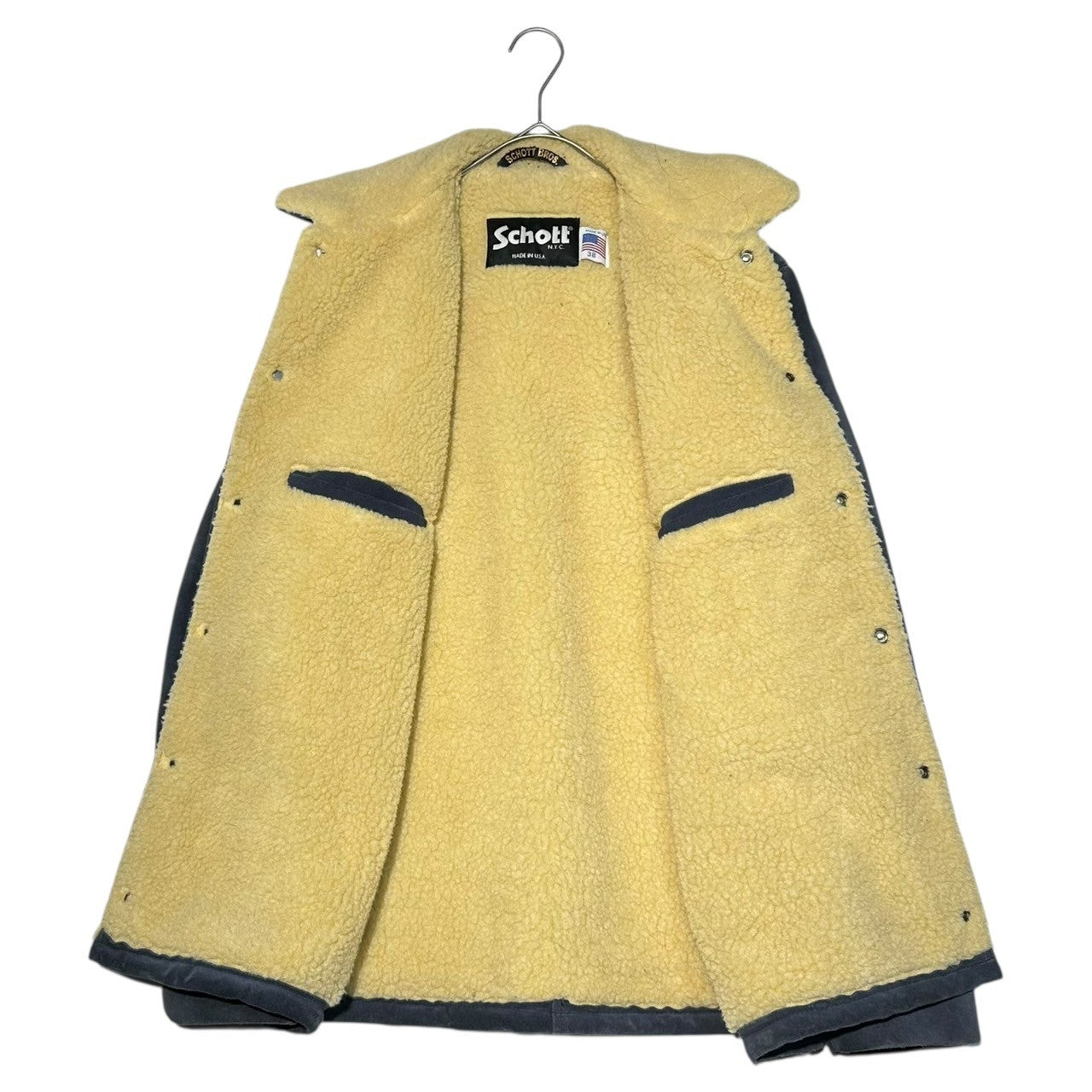 SCHOTT(ショット) Concho Button Suede Boa Lunch Jacket コンチョ ボタン スウェード ボア ランチ ジャケット 7543 38(M~L程度) ブルー