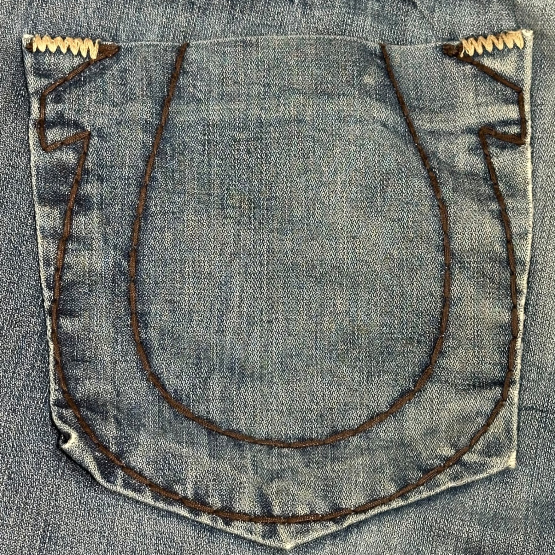 TRUE RELIGION(トゥルーレリジョン) 00's Vintage Straight Denim Pants ヴィンテージ加工 ストレート デニム パンツ 34 インディゴ Y2K