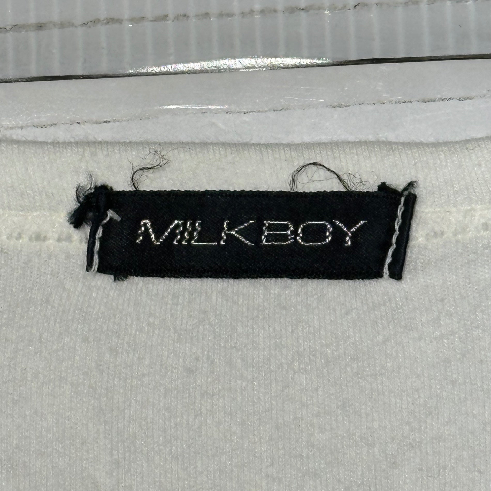 MILKBOY(ミルクボーイ) 70～80's Union Jack Gauze Sleeve Docking Punk Shirt 70年～80年代 ユニオンジャック ガーゼ スリーブ ドッキング パンク シャツ FREE ホワイト 初期生産アイテム 稀少