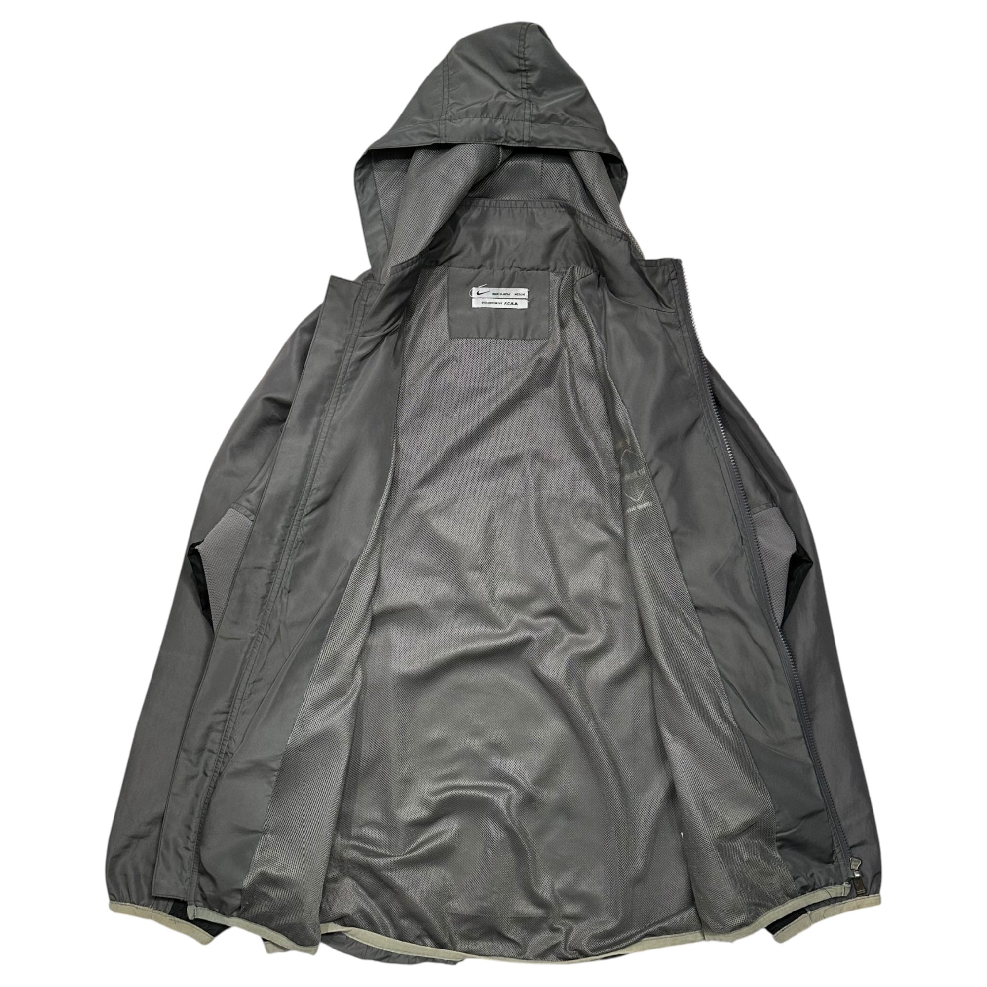 F.C.R.B. (エフシーレアルブリストル) 2000 AW Nylon Hooded Jacket ナイロン フーデッド ジャケット パーカー F0 KIS M カーキ×ブラック
