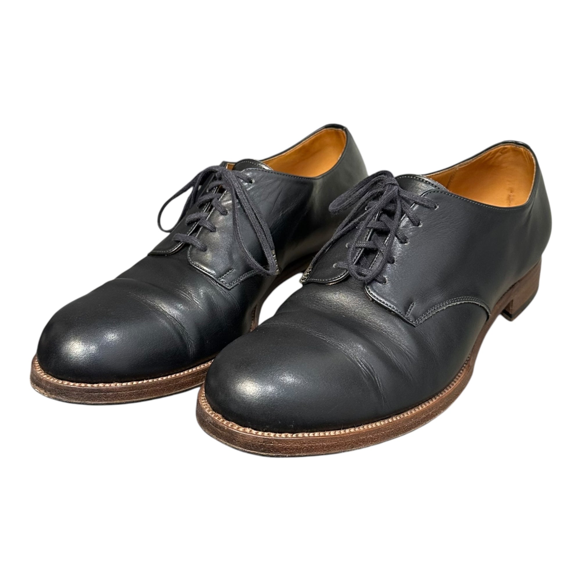 forme(フォルメ) Blucher plain toe 外羽根 プレーントゥ ダービー シューズ fm-708 4 1/2(約25.0cm) ブラック レザー 革靴