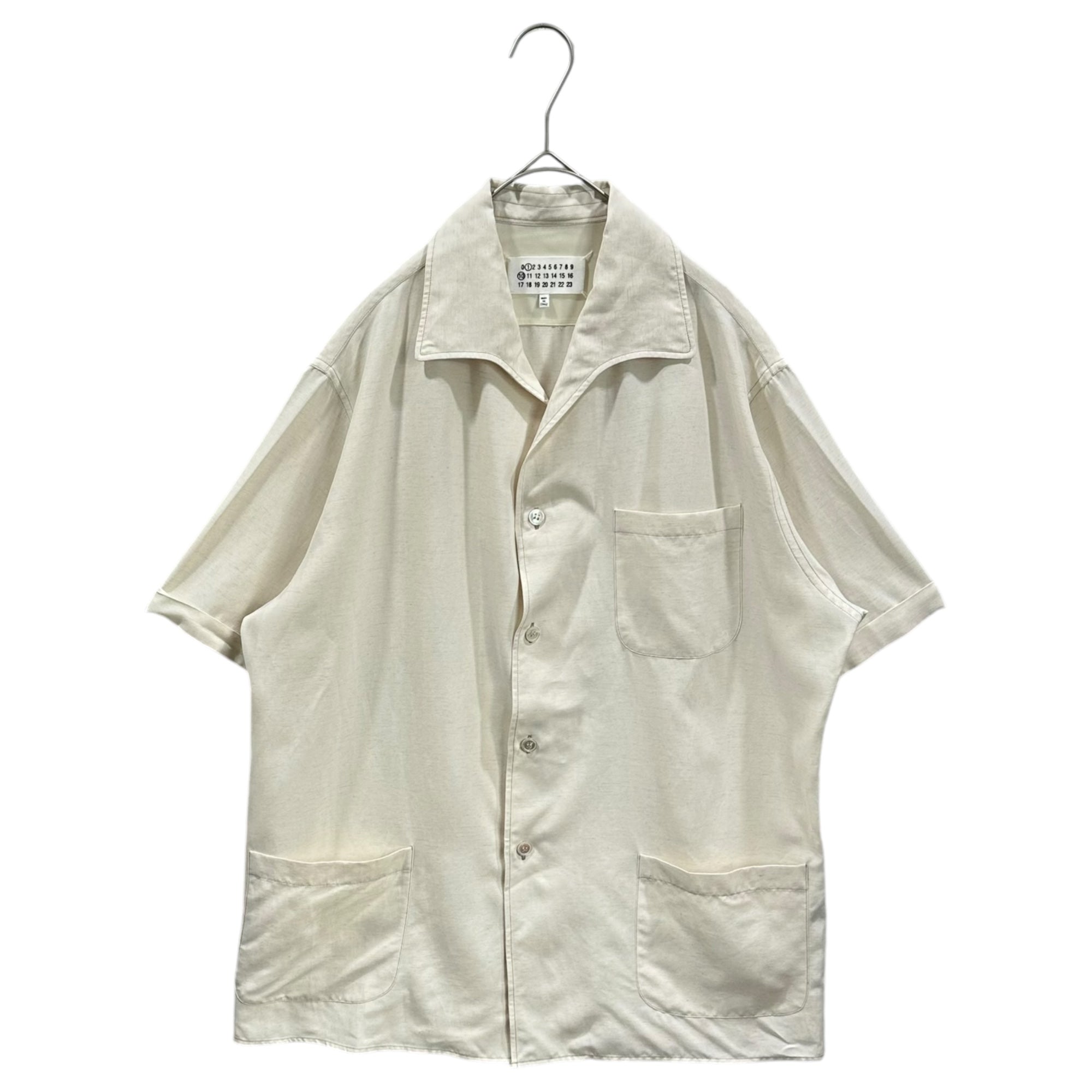MAISON MARGIELA(メゾンマルジェラ) 25SS Wide Sleeve Shirt オープンカラー 半袖 シャツ S50DR0009 46 ホワイト 3ポケット