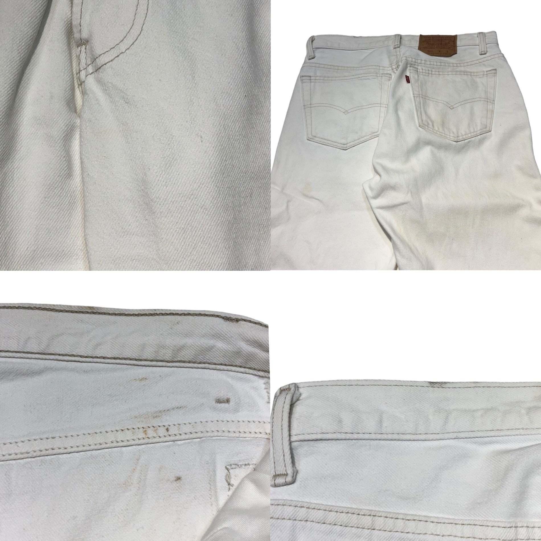 Levi's(リーバイス) 90's 501 white straight denim pants ホワイト ストレート デニム パンツ 501-0651 32/34 ホワイト 裏ボタン216 90年代 カナダ製