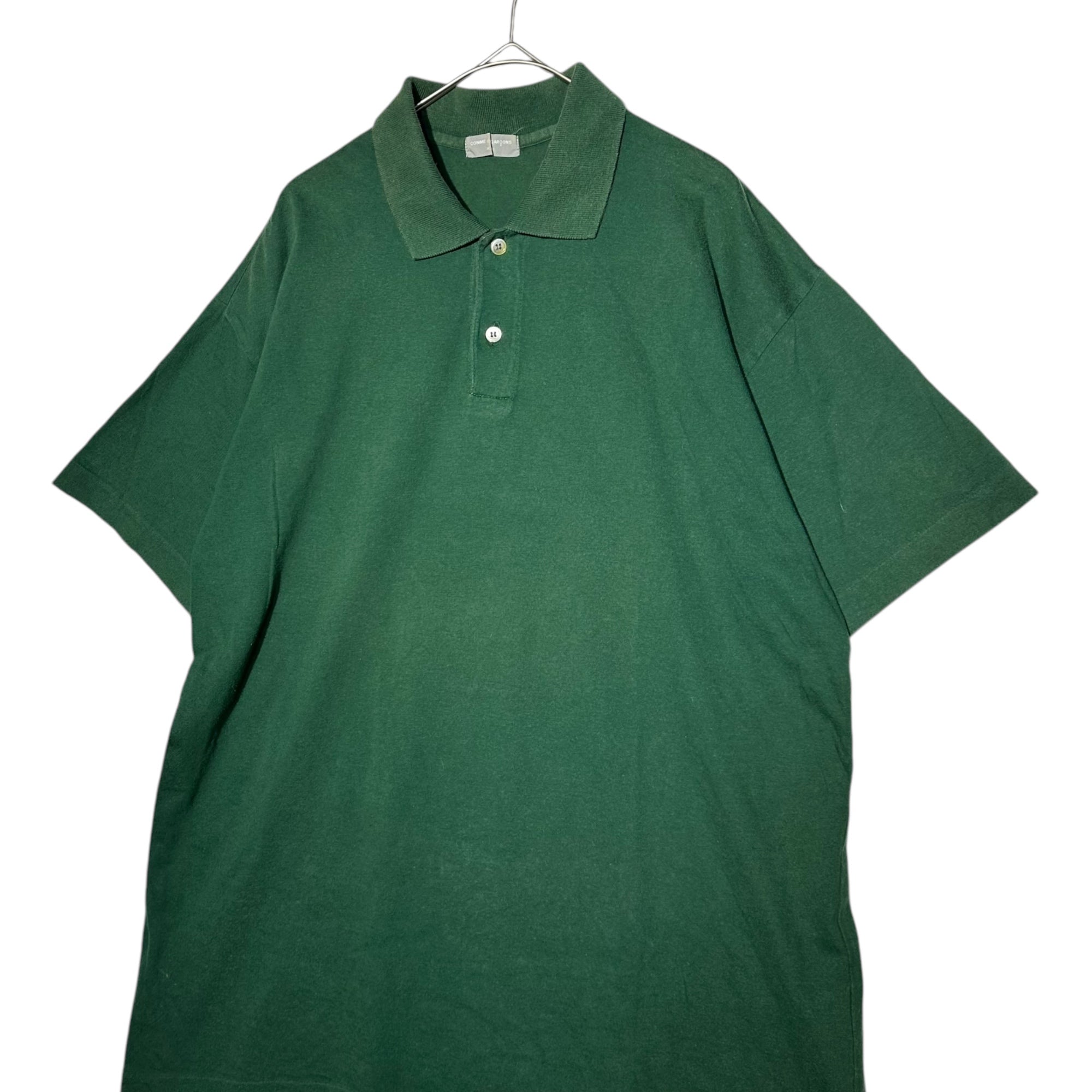 COMME des GARCONS HOMME(コムデギャルソンオム) 1989 back logo print polo shirt 80年代 バックロゴ プリント ポロシャツ 川久保玲 本人期 HT-020260 FREE グリーン ヴィンテージ 稀少品