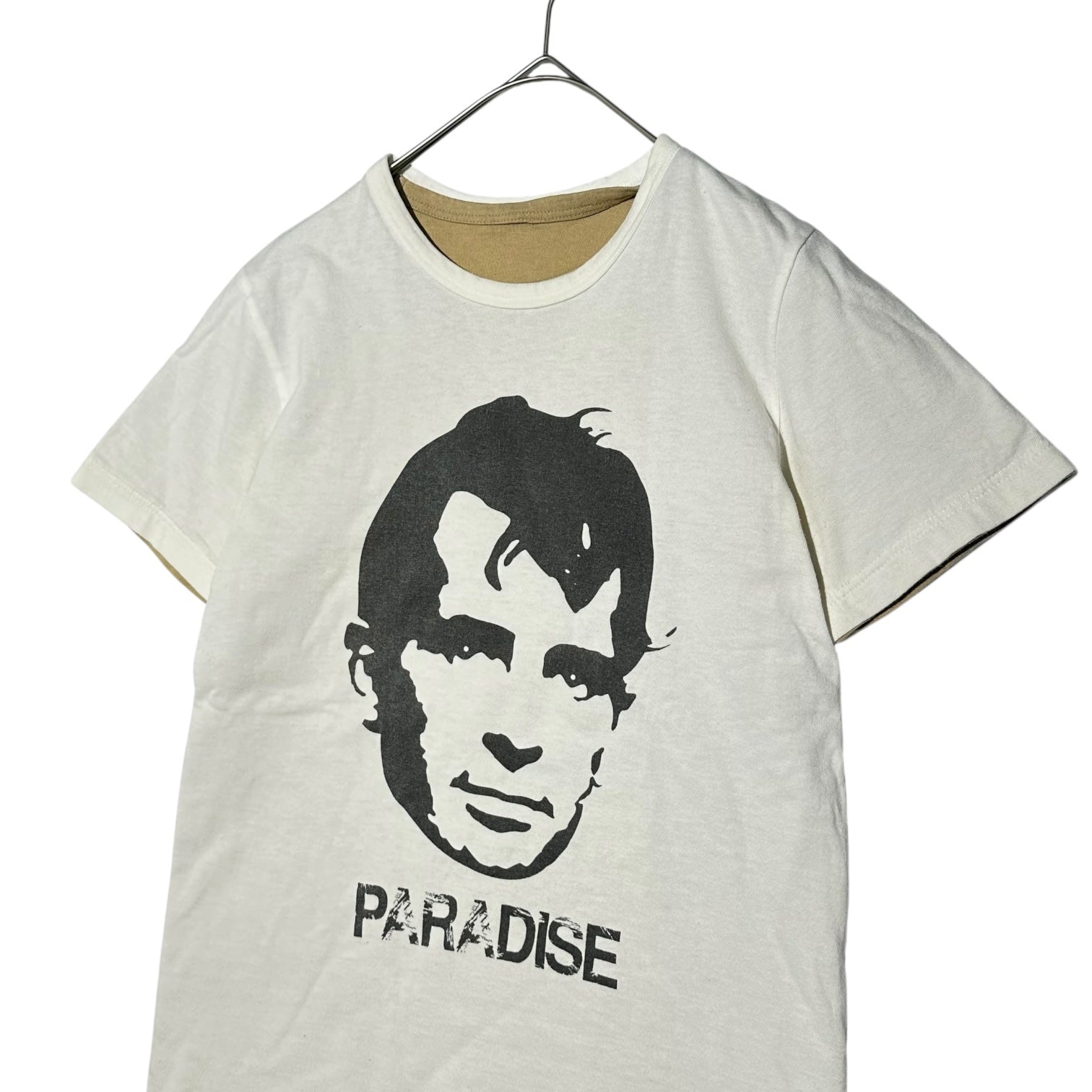 UNDERCOVER(アンダーカバー) 99AW Ambivalence期 Junkie Paradise Tee ジャンキー パラダイス Tシャツ Q80 FREE ホワイト×ベージュ 90's ダブル フェイス