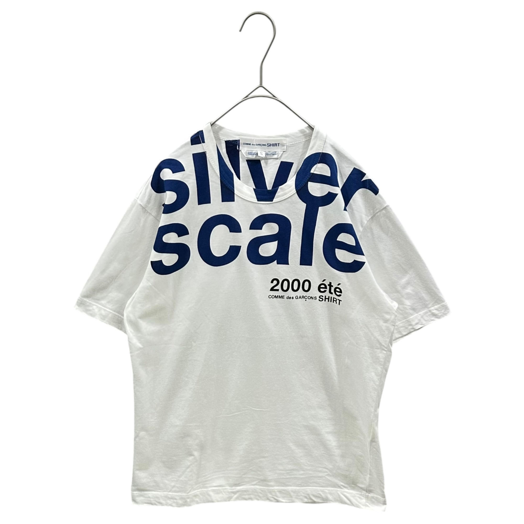 COMME des GARCONS SHIRT(コムデギャルソンシャツ) 2000 ete Print Crew Neck T-Shirt プリント クルーネック Tシャツ S ホワイト×ブルー