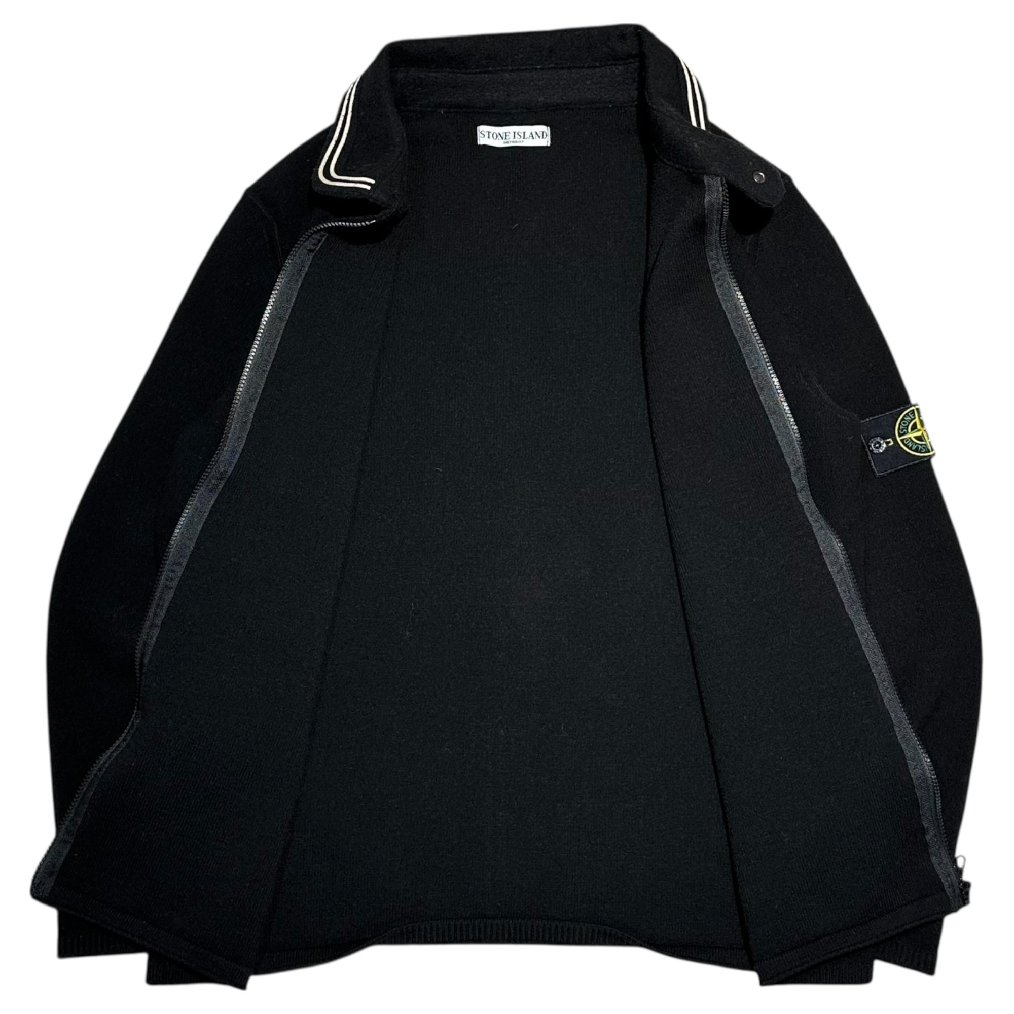 STONE ISLAND(ストーンアイランド) 06AW Archive Zip-Up Knit Jacket アーカイブ ジップアップ ニット ジャケット 451557B1 表記消(L程度) ブラック 00's
