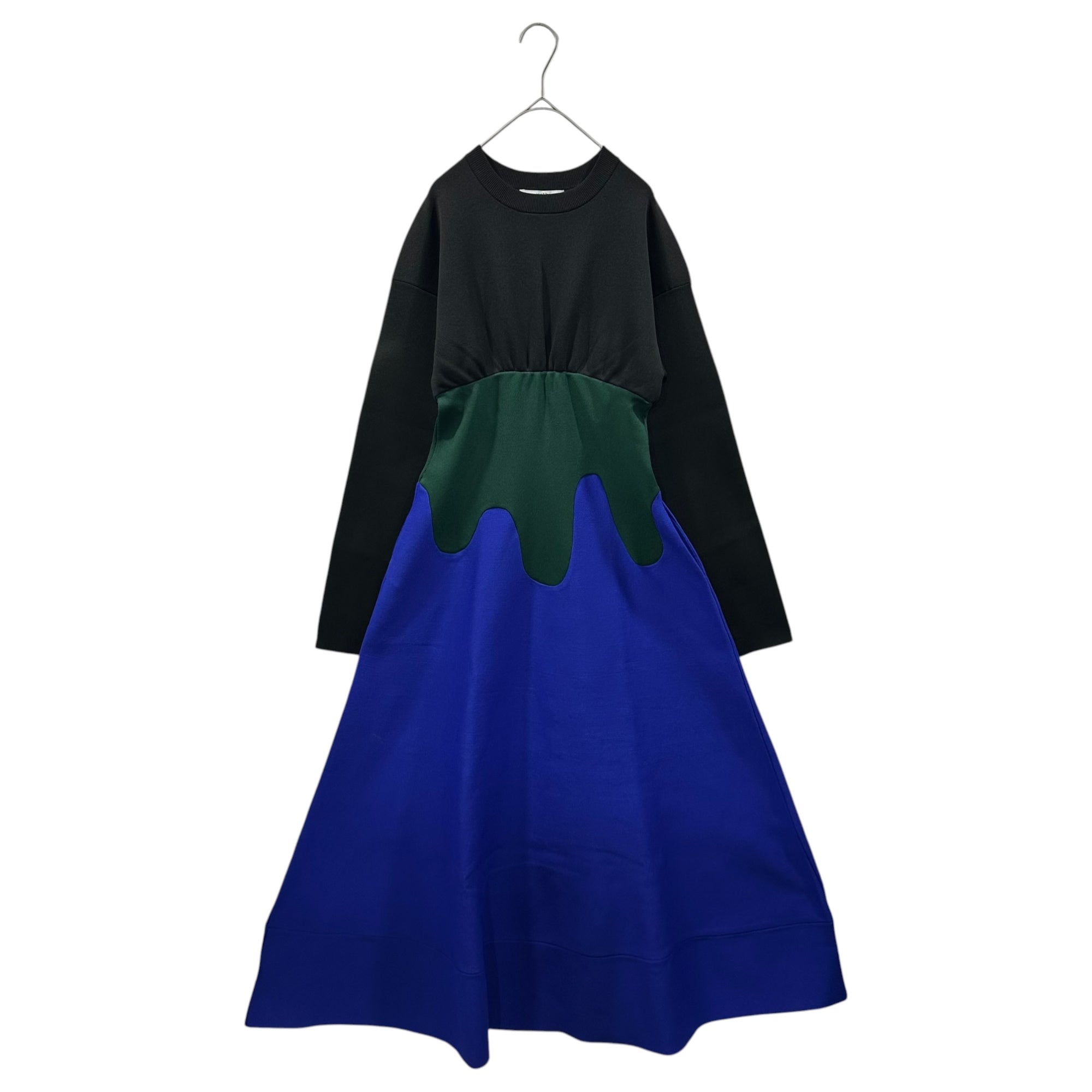 UN3D.(アンスリード) Color-block design dress 切替 デザイン ワンピース 522250302801-01 38 ブラック×ブルー×グリーン