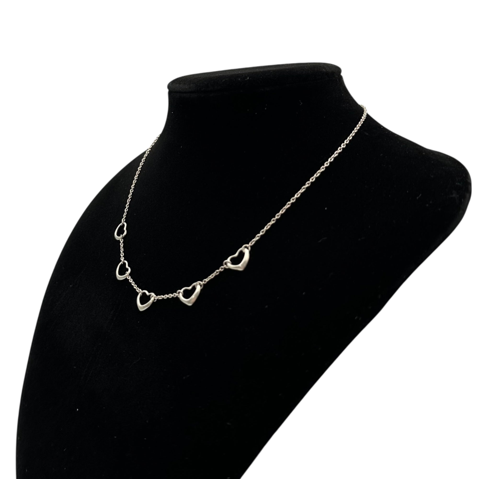 TIFFANY & CO.(ティファニー) Elsa Peretti 5-Link Open Heart Necklace エルサ ペレッティ 5連 オープンハート ネックレス シルバー