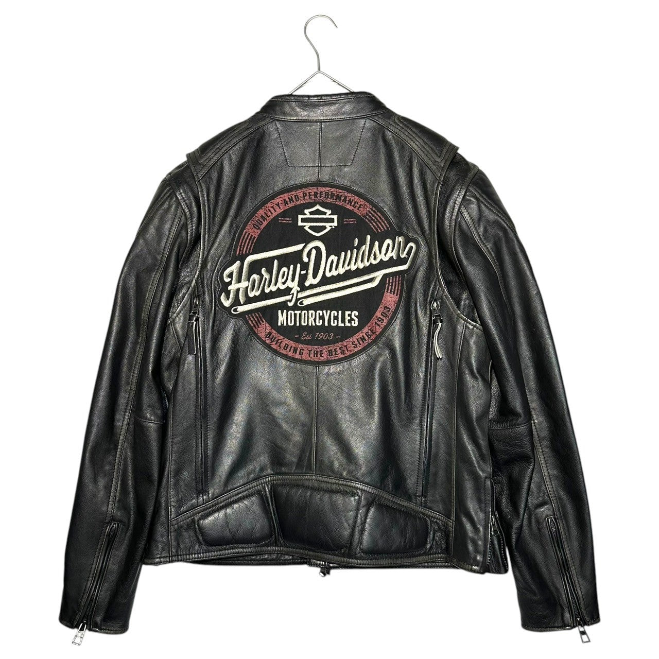 HARLEY DAVIDSON(ハーレーダビッドソン) RUSTLERS LEATHER JACKET ラスラーズ レザー ジャケット 本革 バイカー 97195-18AC L ブラック