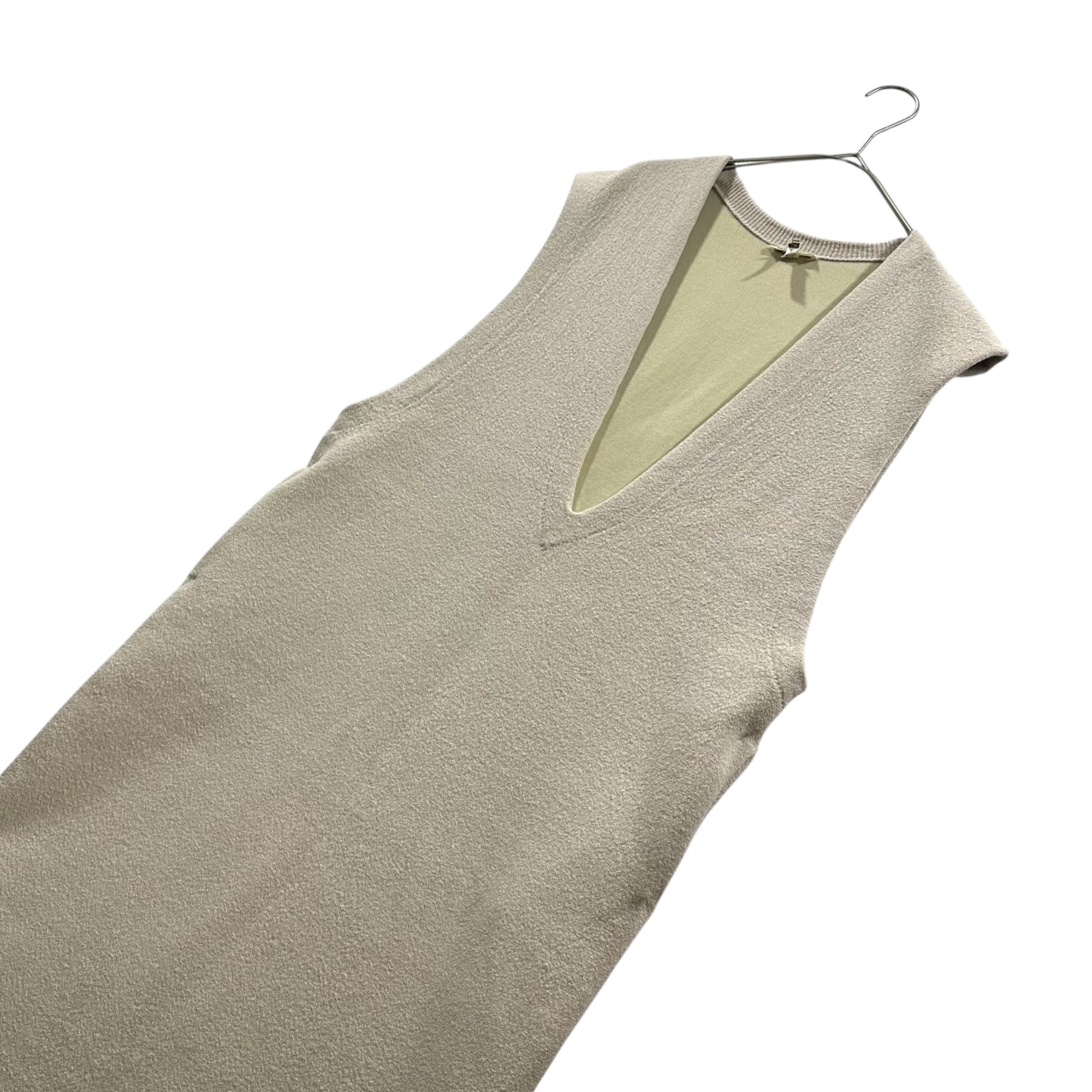 HERMES(エルメス) 2000SS By Martin Margiela ”Vareuse” Viscose Jersey Sleeveless Dress ヴァルーズ ビスコースジャージー ノースリーブ ワンピース SM ベージュ 00's マルジェラ期