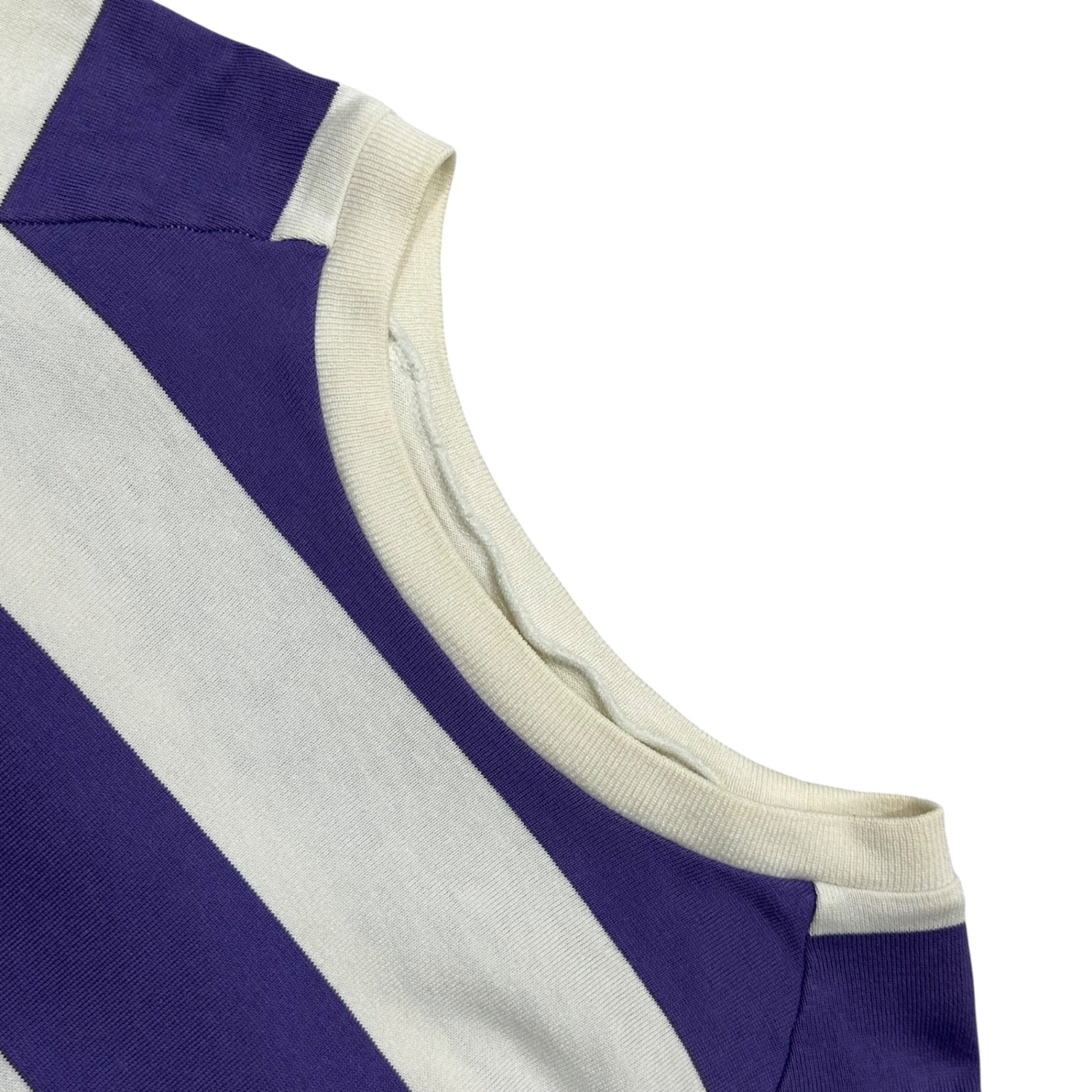 ELECTRIC COTTAGE(エレクトリックコテージ) 2002AW Striped L/S T-shirt ボーダー 長袖 Tシャツ M パープル×ホワイト 00's カットソー