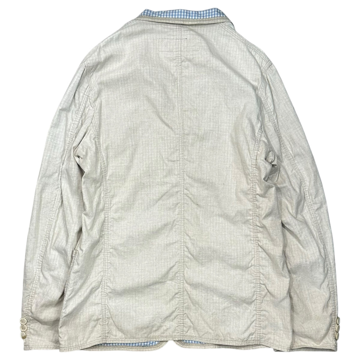 COMME des GARCONS HOMME(コムデギャルソンオム) Inner Gingham Check Cotton Jacket インナー ギンガムチェック コットン ジャケット アイボリー×ライトブルー
