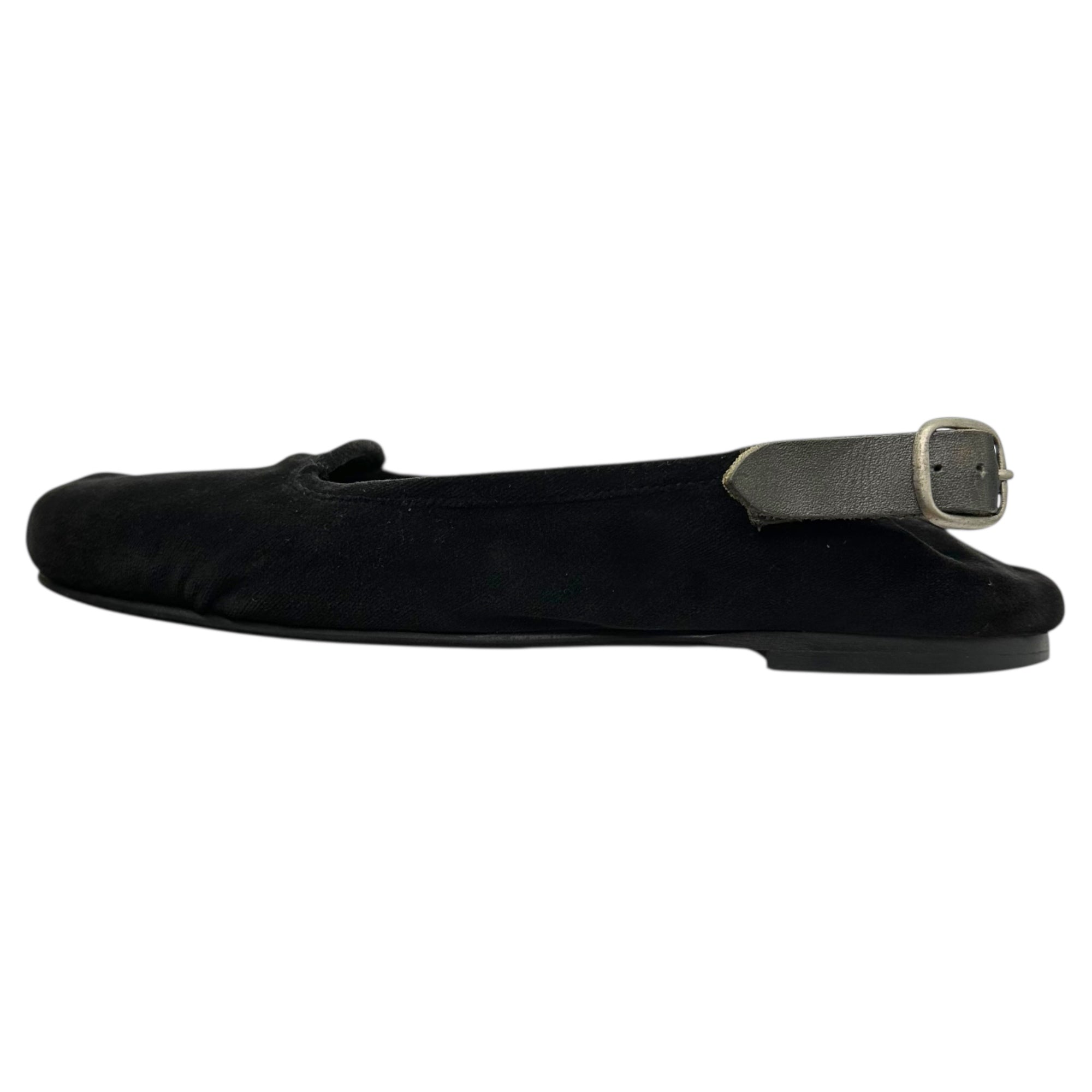 tricot COMME des GARCONS(トリココムデギャルソン) Velour Leather Strap Flat Shoes ベロア レザー ストラップ フラット シューズ S(23cm~23.5cm程度) ブラック パンプス