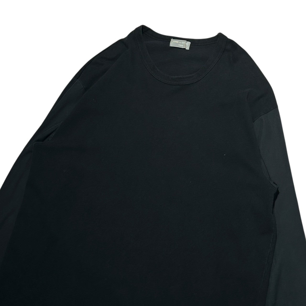 COMME des GARCONS HOMME(コムデギャルソンオム) 90's shirt sleeve tee シャツ スリーブ 長袖 カットソー 表記消(M程度) ブラック 90年代 ヴィンテージ アーカイブ 田中オム
