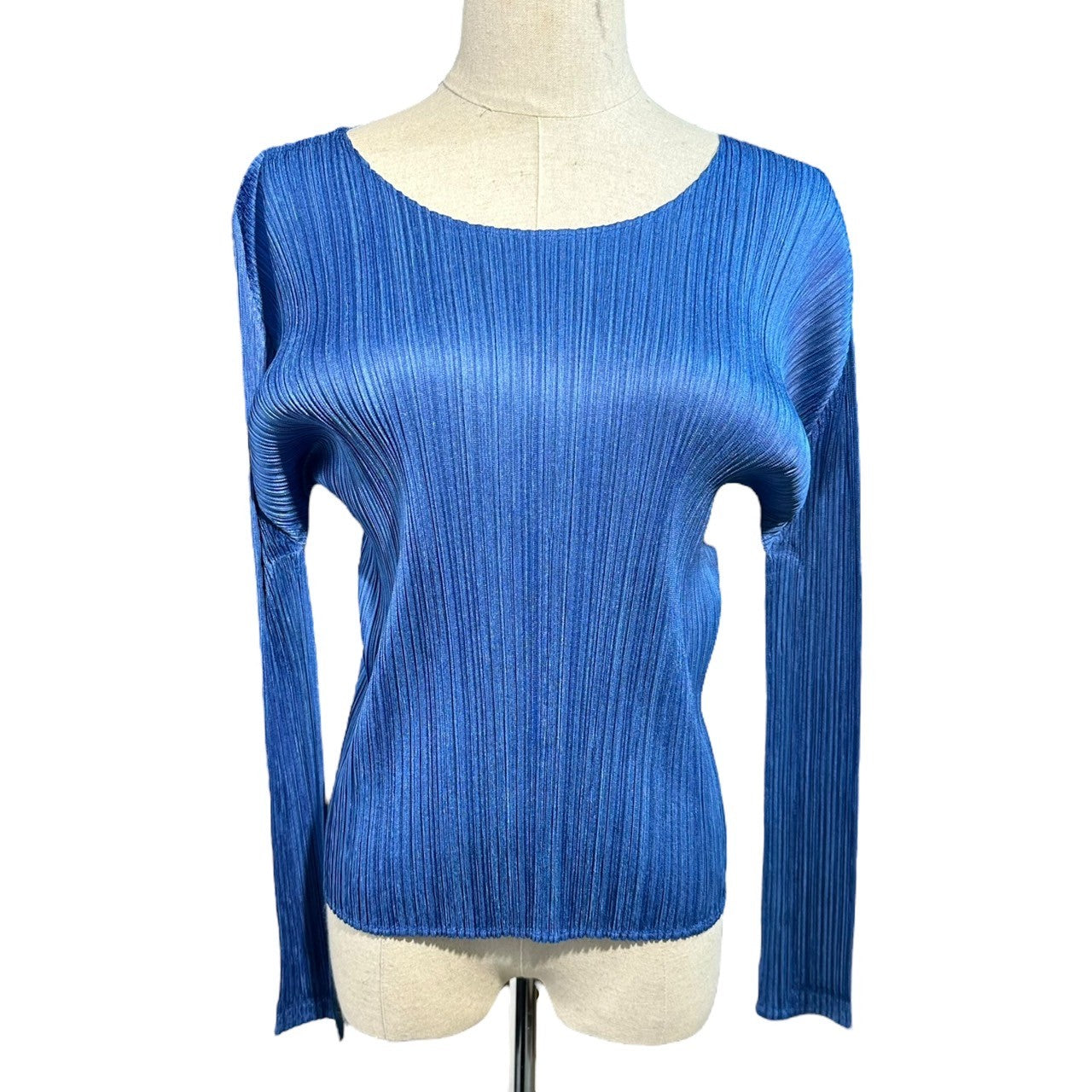 PLEATS PLEASE(プリーツプリーズ) Long Sleeve Pleated Pullover Cut and Sewn 長袖 プリーツ プルオーバー カットソー PP83-JK682 3(L程度) ブルー