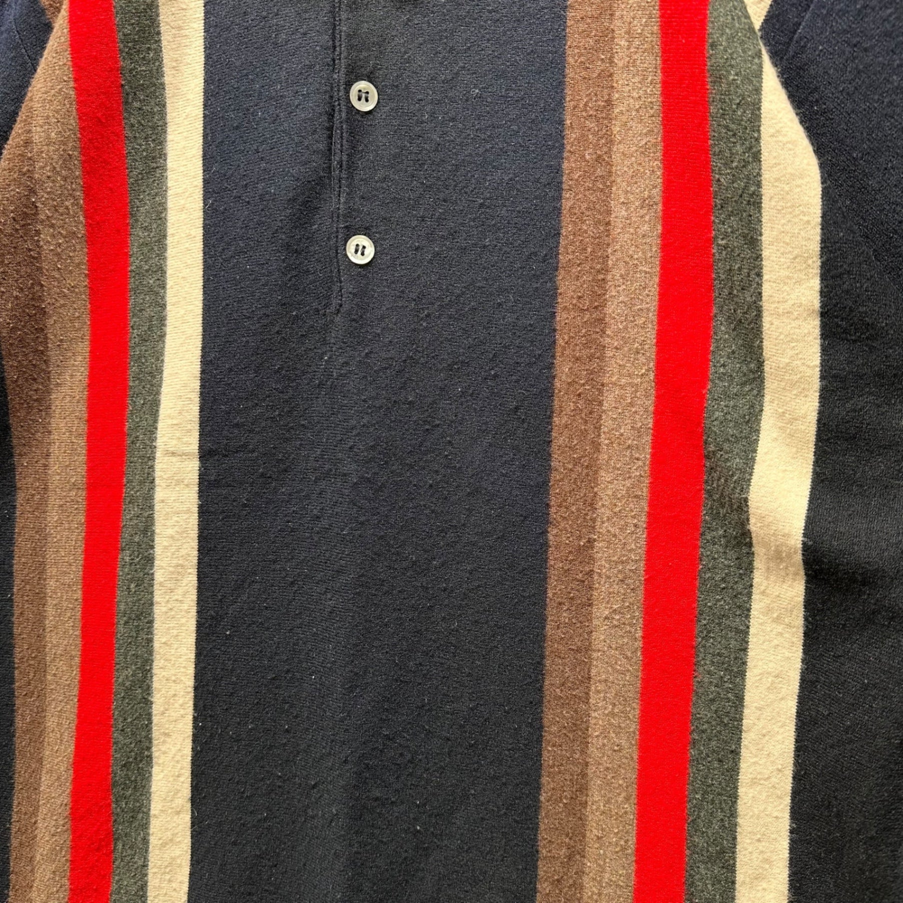 Mr. divine(ミスターディバイン) 60's Striped Knit Polo Shirt ストライプ ニット ポロ シャツ M ネイビー 推定60年代 ヴィンテージ