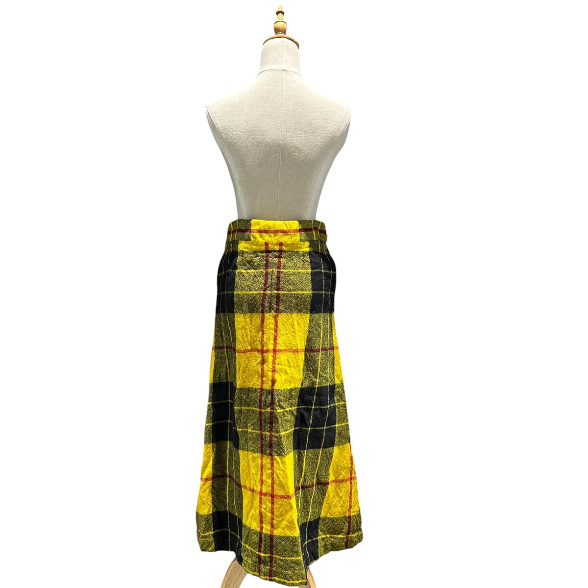 COMME des GARCONS(コムデギャルソン) 2000AW Tartan Check Fulling Wool Long Skirt タータン チェック ウール縮絨 ロング スカート GS-04010S S イエロー×ブラック×レッド AD2000 00s アーカイブ