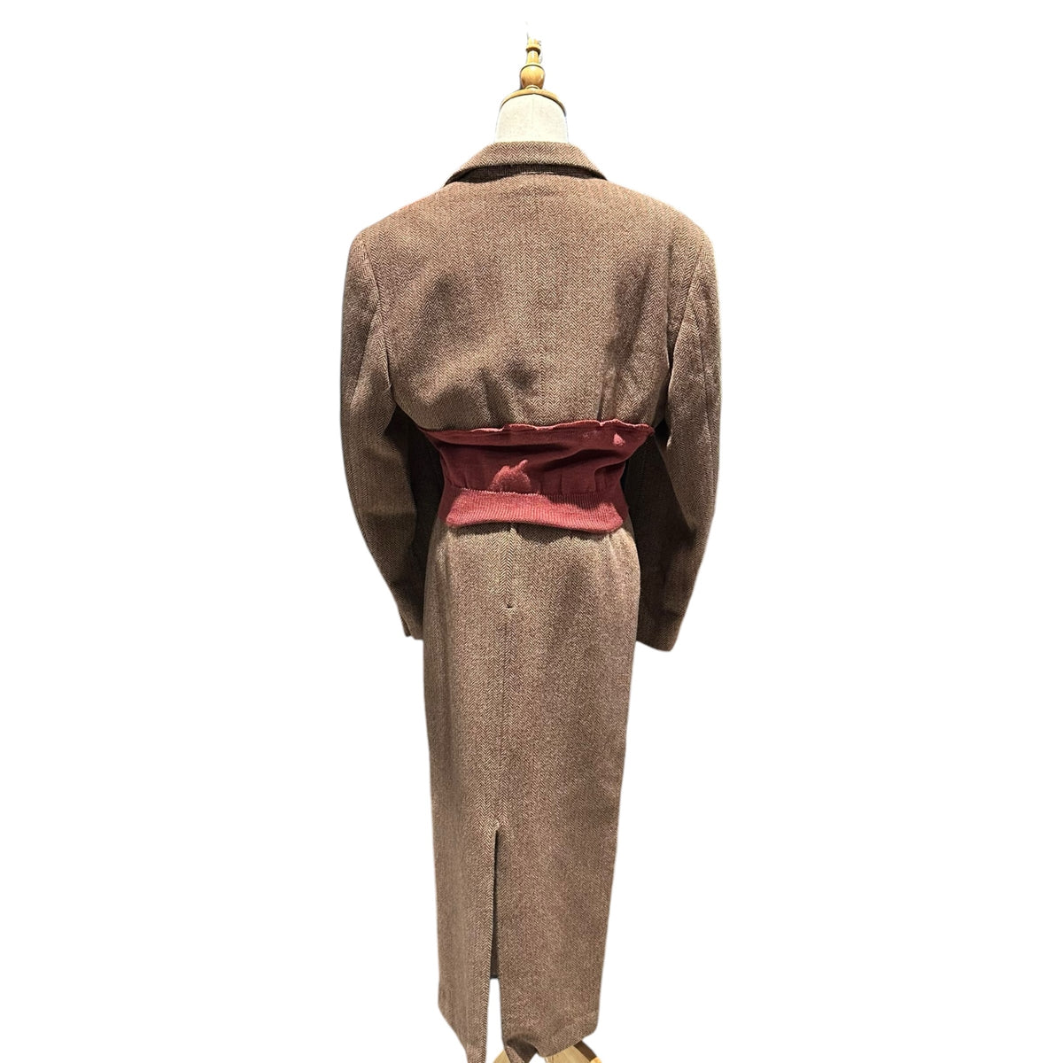 COMME des GARCONS(コムデギャルソン) 1993AW Tweed and knit panel jacket and skirt matching setup ツイード ニット 切替 ジャケット スカート セットアップ GJ-04050 M ブラウン×レッド 90's 90年代