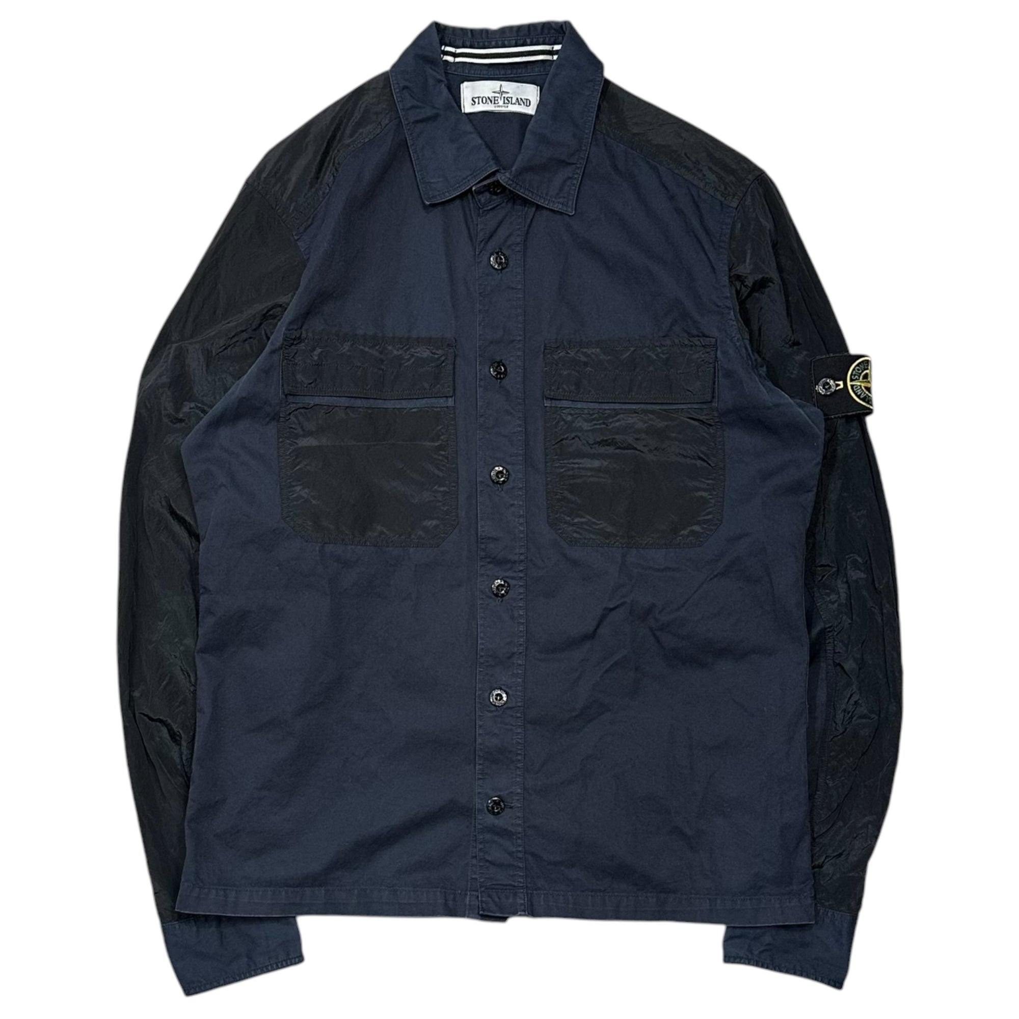 STONE ISLAND(ストーンアイランド) 2013SS Cotton Nylon Metal Military Shirt コットン ナイロンメタル ミリタリー シャツ 581511516 S ネイビー ジャケット