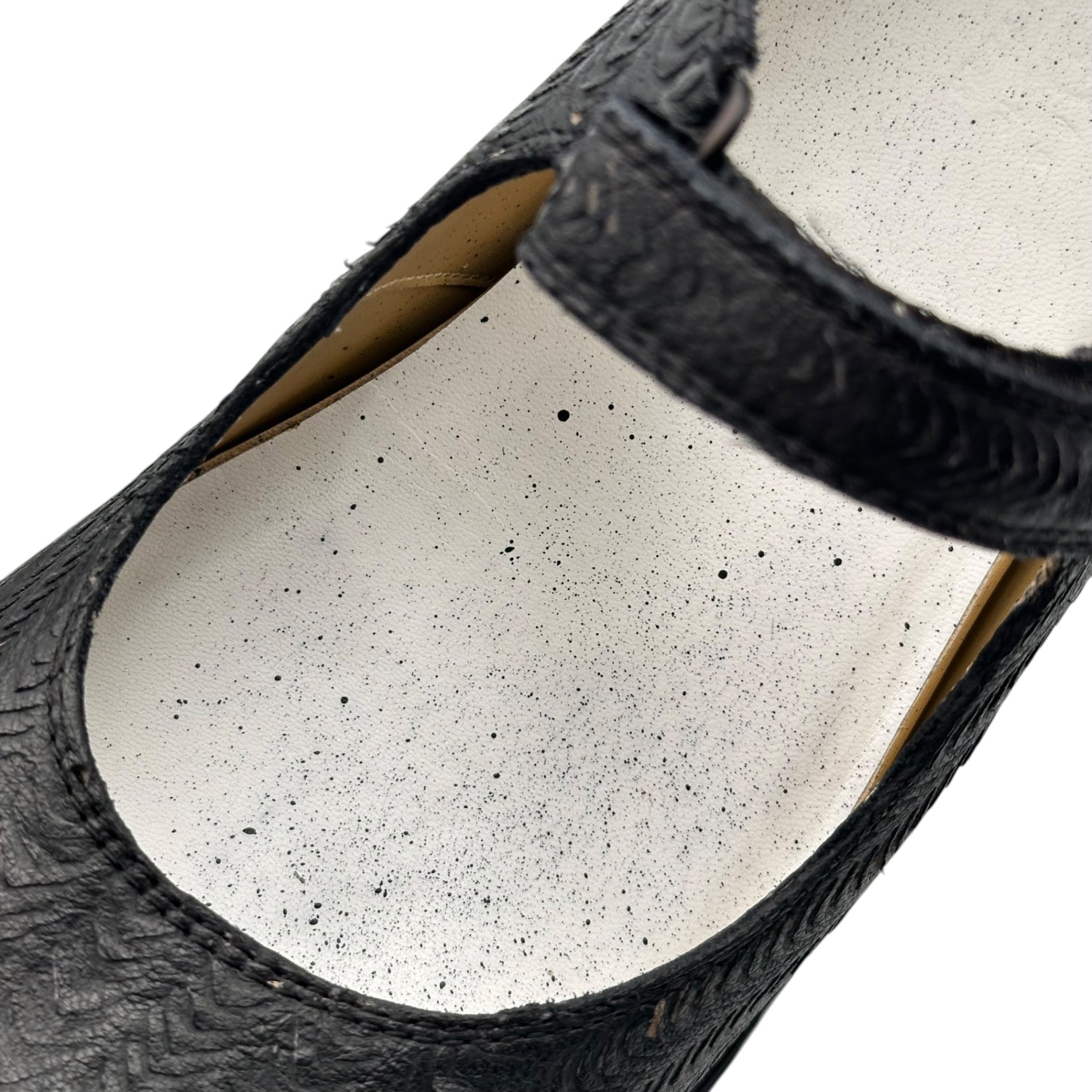 MM6 Maison Margiela(エムエムシックス) 24SS ”Sample product” Embossed Leather Mary Jane Shoes サンプル品 型押しレザー メリージェーン シューズ 43(28cm程度) ブラック ソルド品