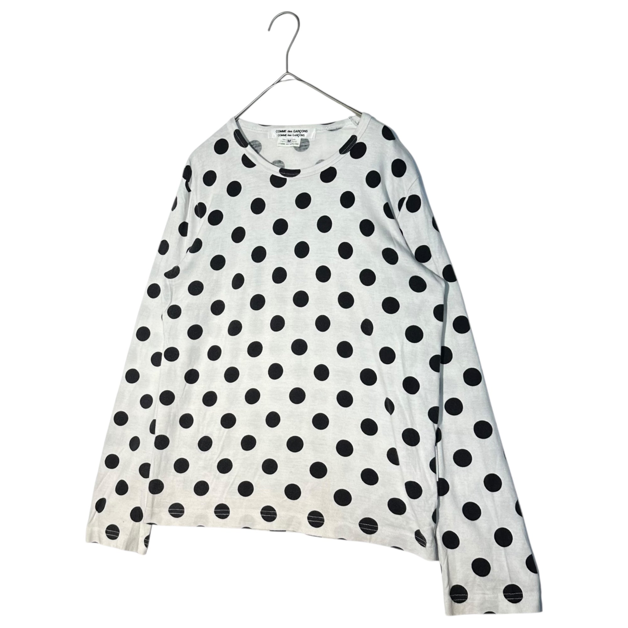 COMME des GARCONS COMME des GARCONS(コムデギャルソンコムデギャルソン) 10AW Dot L/S Cut-and-Sewn Shirt ドット 長袖 カットソー RF-T009 M ホワイト×ブラック AD2010
