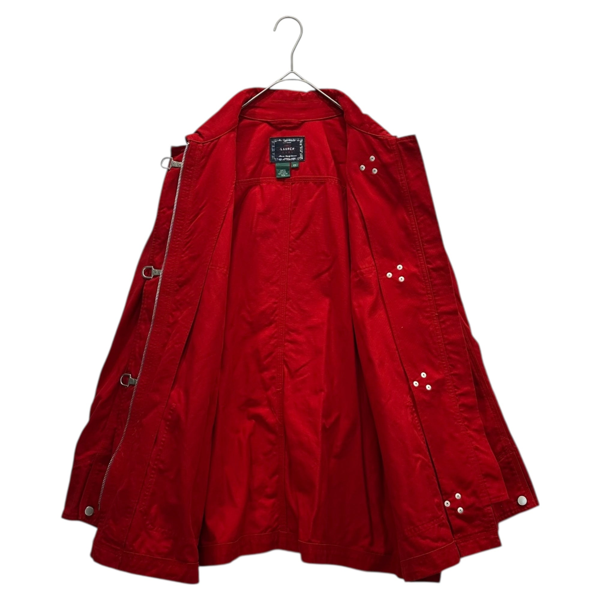 LAUREN RALPH LAUREN(ローレンラルフローレン) 00's Cotton Fireman Jacket コットン ファイヤーマン ジャケット 2X レッド 男性着用可能サイズ