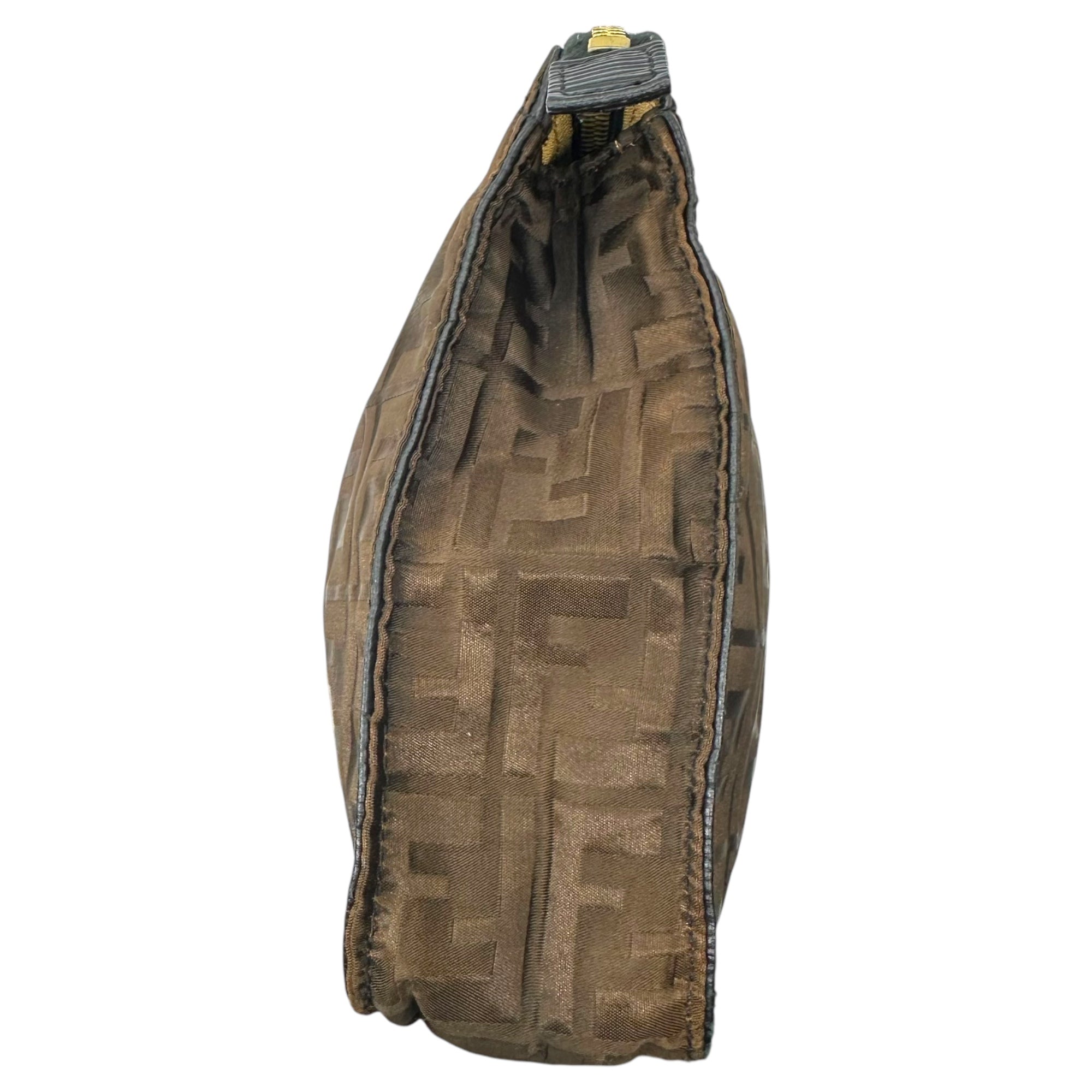 FENDI(フェンディ) Vintage zucca pattern nylon pouch ヴィンテージ ズッカ柄 ナイロン ポーチ ブラウン セカンド バッグ 総柄 OLD オールド