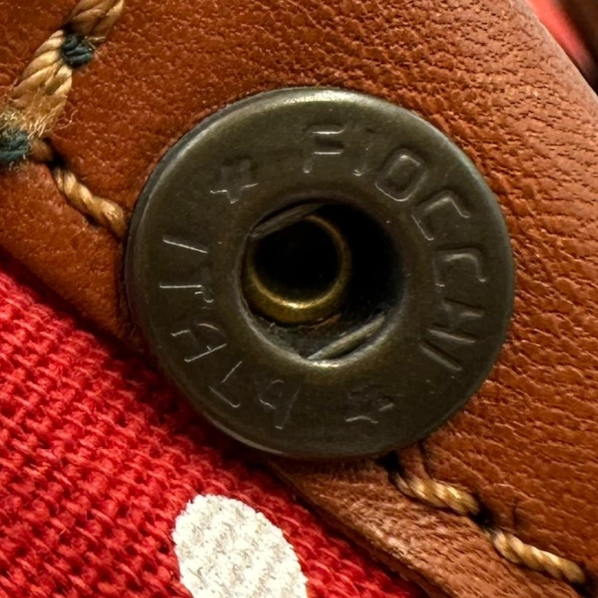 Felisi(フェリージ) Dot handbag ドット柄 ハンド バッグ レッド×ブラウン レザー
